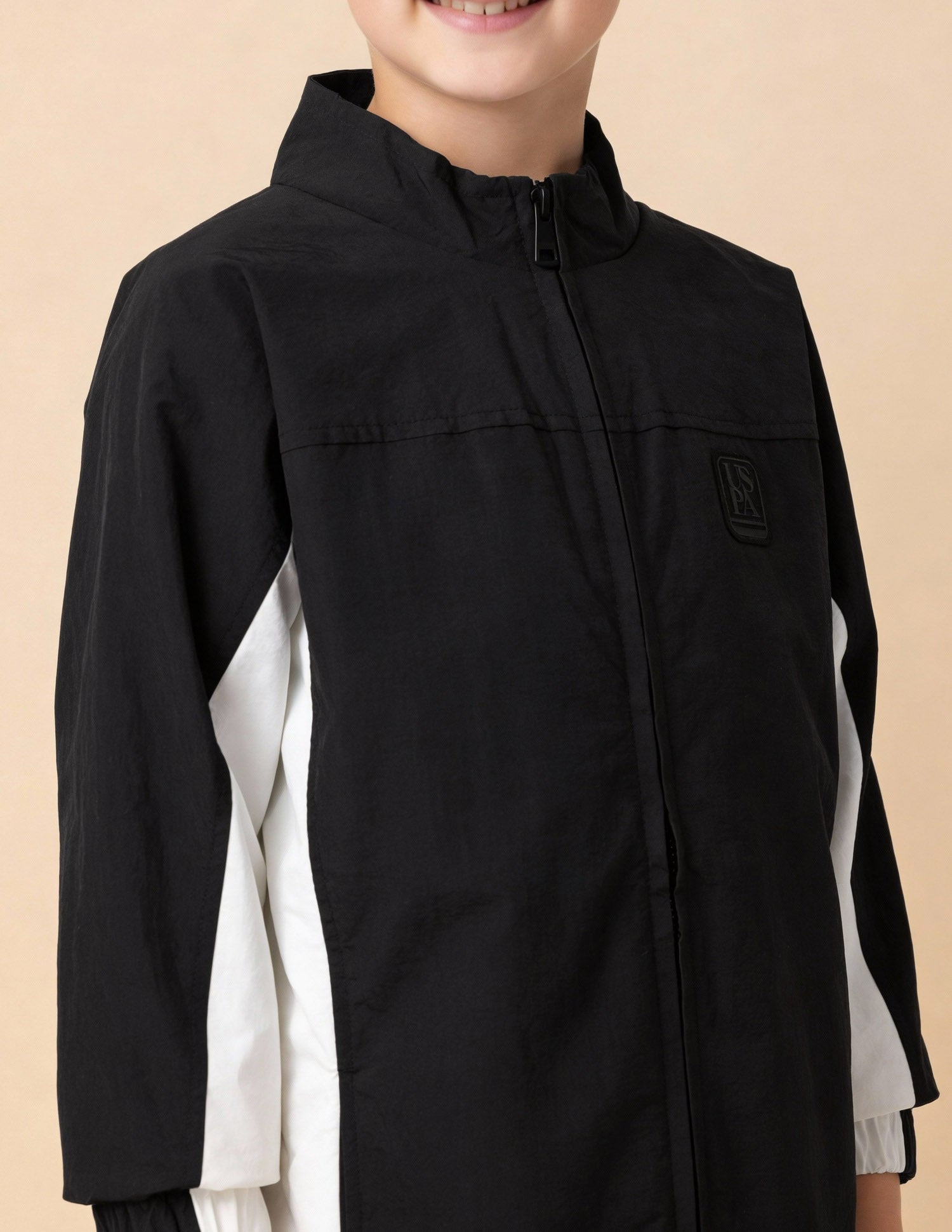 Boys Regular Fit Monochrome Jacket Black - U.S. Polo Assn. India | Large