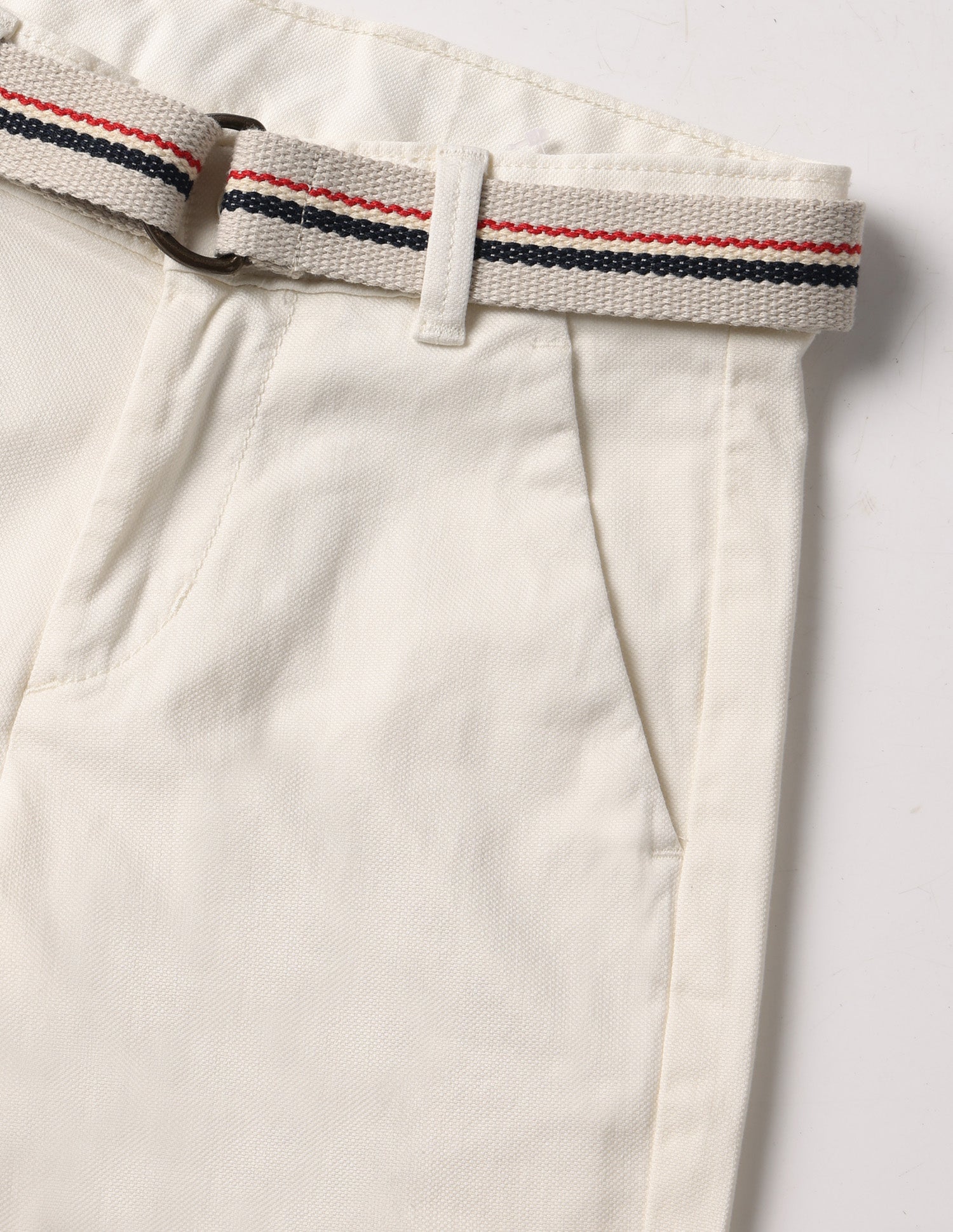 Dobby Slim Fit Trousers Off White - U.S. Polo Assn. India | Large