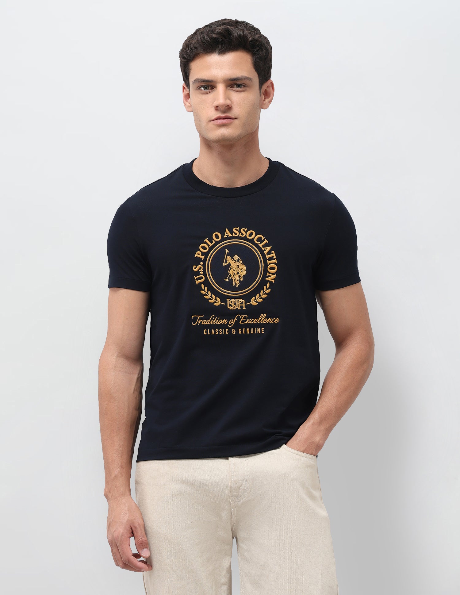 Brand Embroidered Slim Fit T-Shirt Navy - U.S. Polo Assn. India | Large