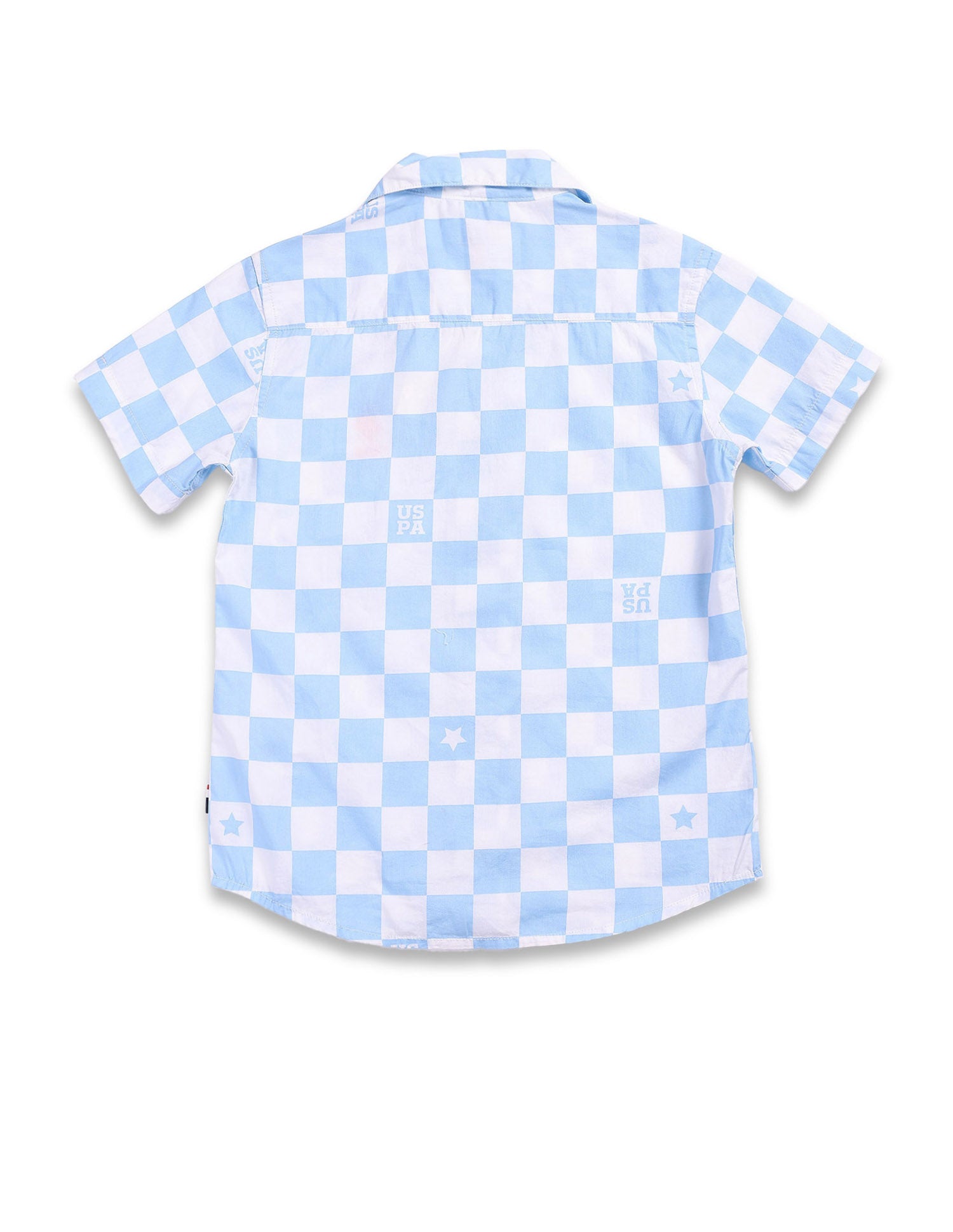 Boys Cotton Check Shirt Blue and White - U.S. POLO ASSN. | Large