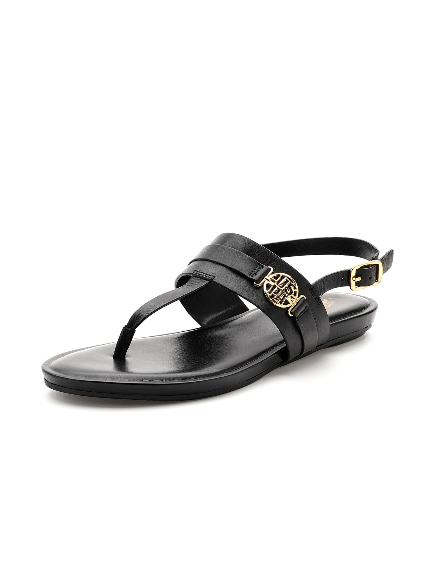 Women Ivy Solid Flats Black - U.S. POLO ASSN. | Large