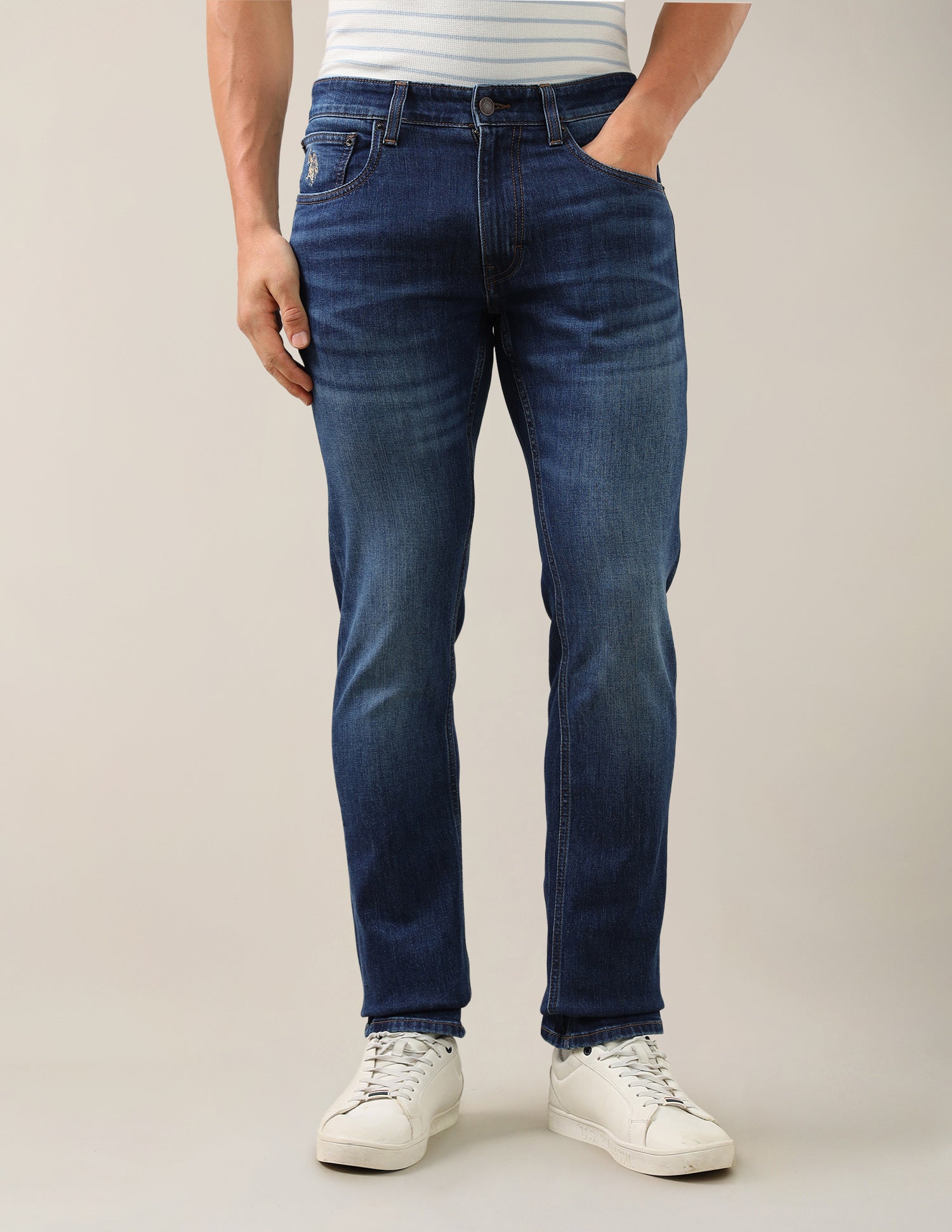 Brandon Slim-Tapered Fit Blue Jeans Blue - U.S. Polo Assn. India | Large