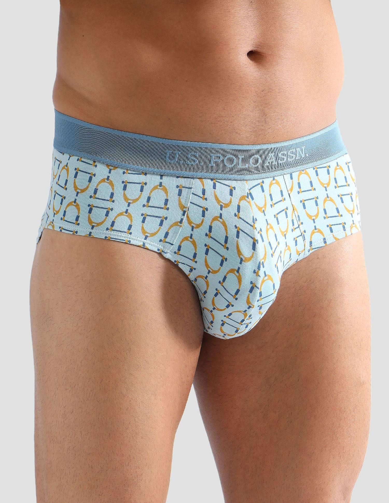 Elasticized Waist Printed PB005 Briefs - Pack of 1 Blue - U.S. POLO ASSN. | Large