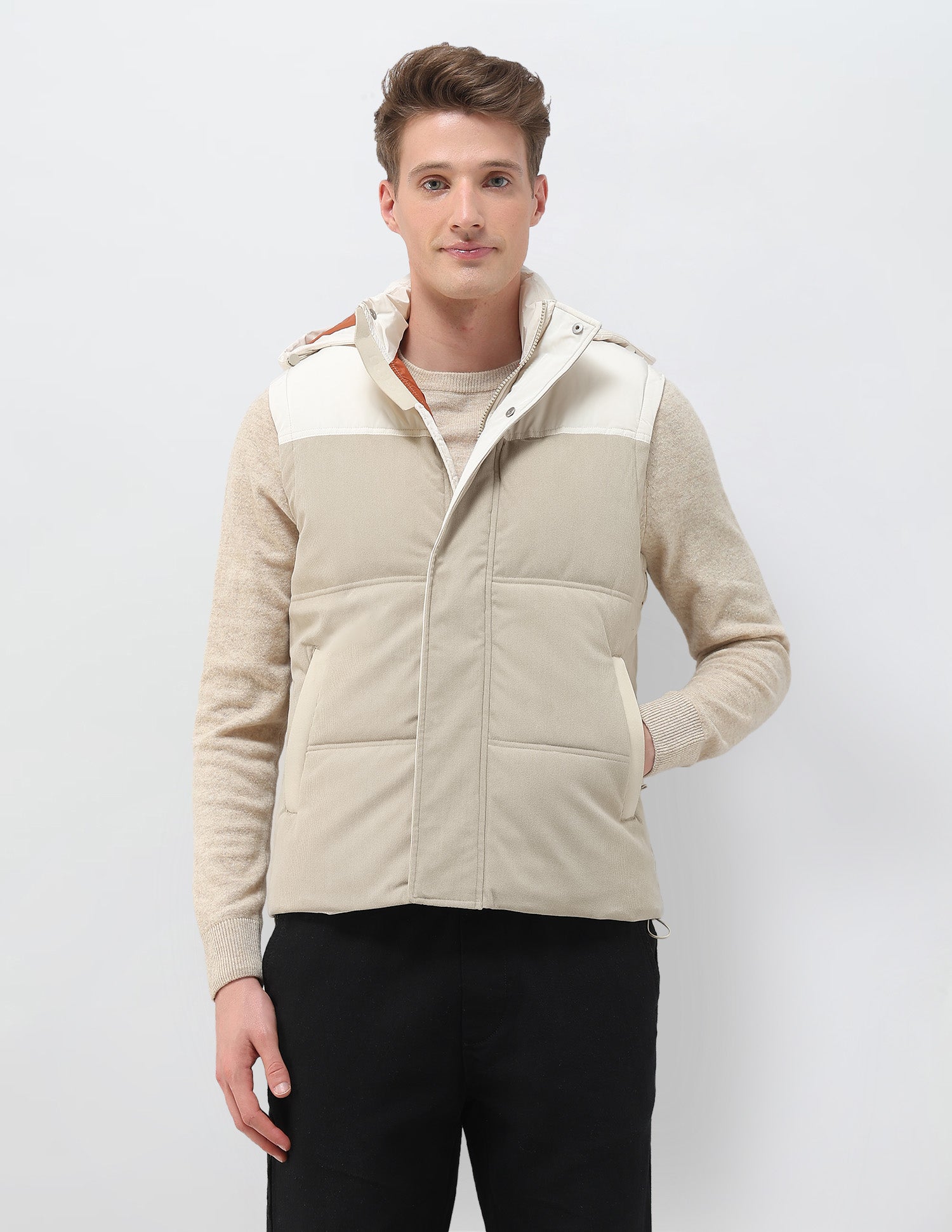 Colour Blocked Regular Fit Jacket Beige - U.S. POLO ASSN. | Large