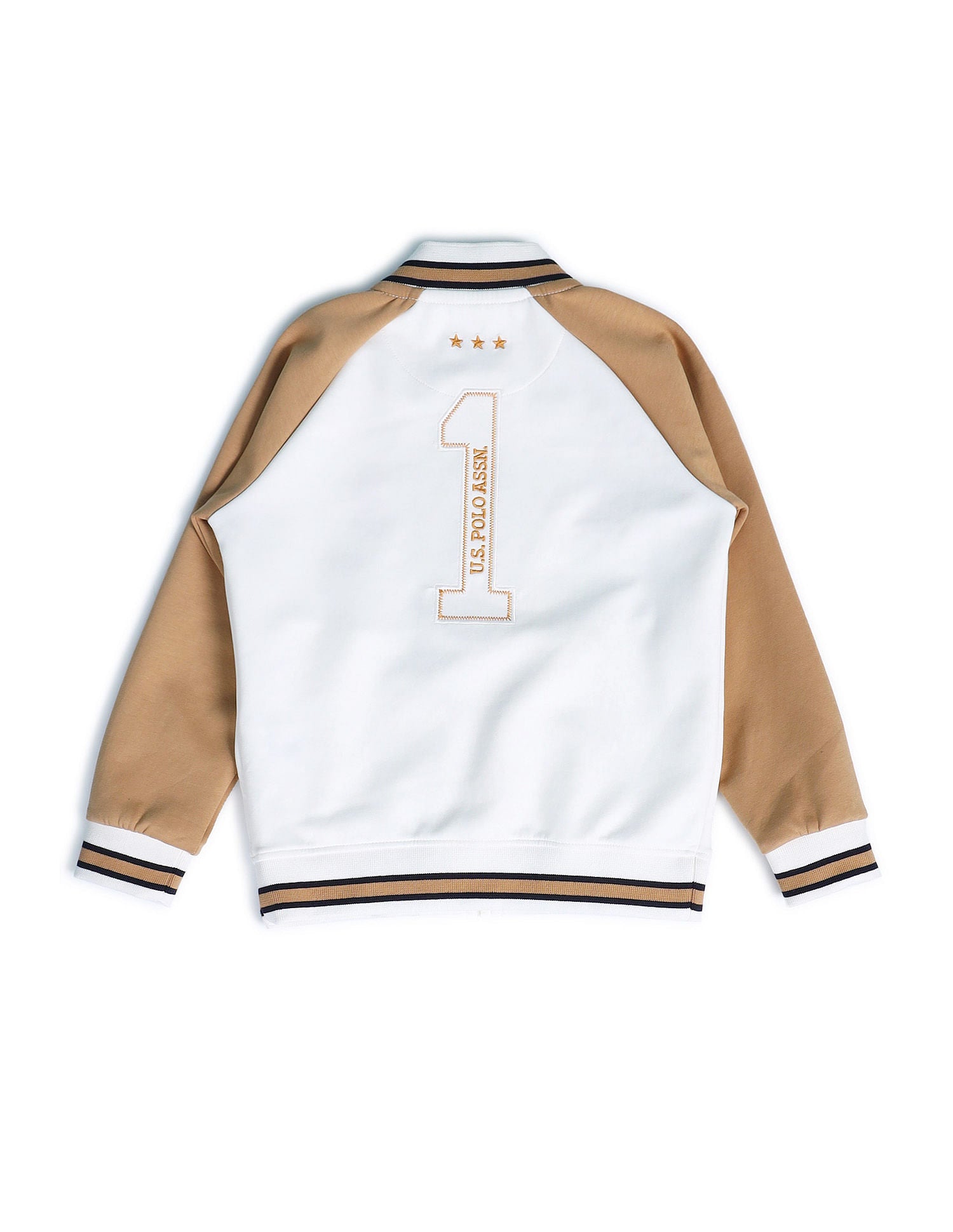 Boys Stand Neck Brand Sweatshirt White - U.S. POLO ASSN. | Large