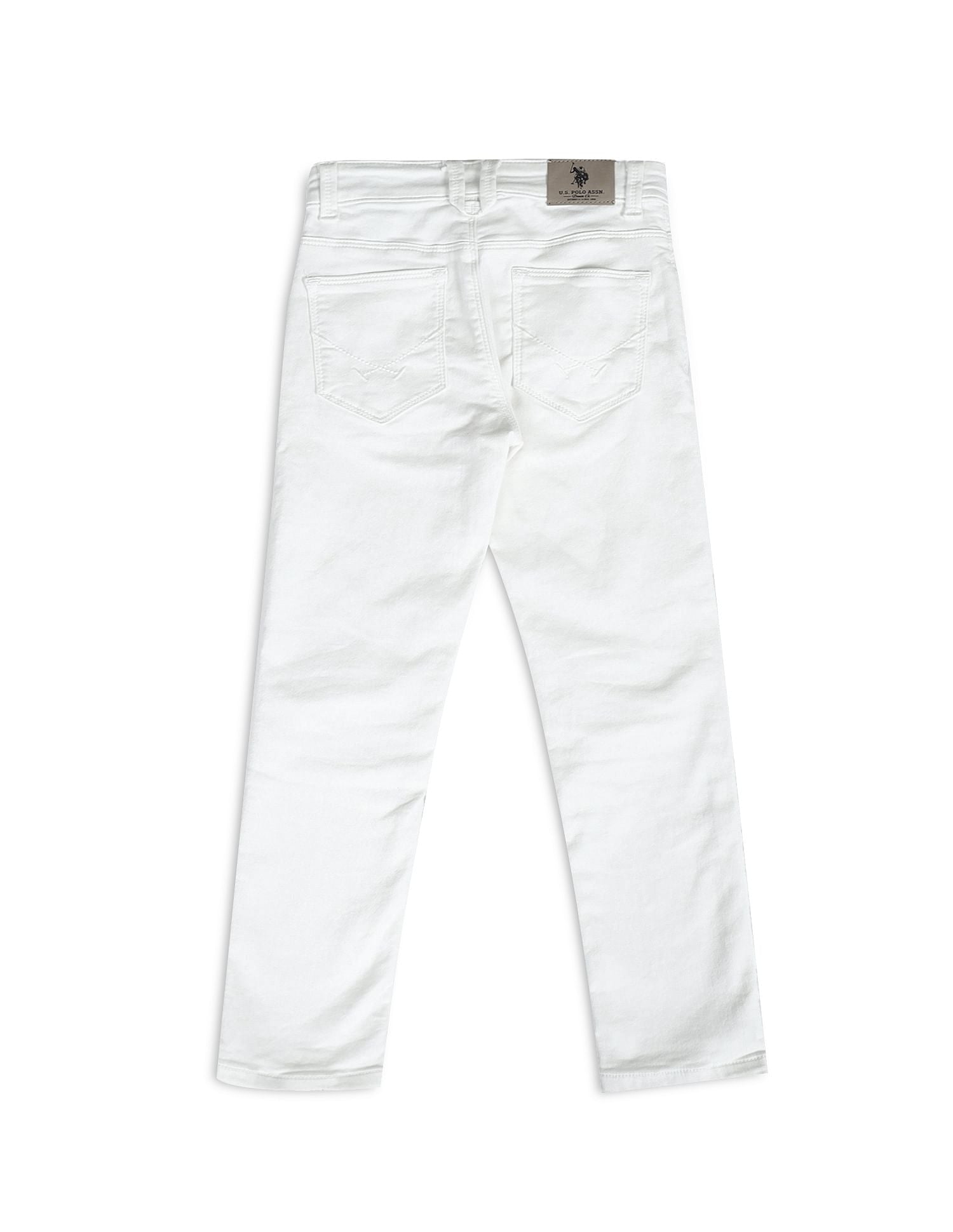 Boys Slim Fit Mid Rise Jeans White - U.S. POLO ASSN. | Large