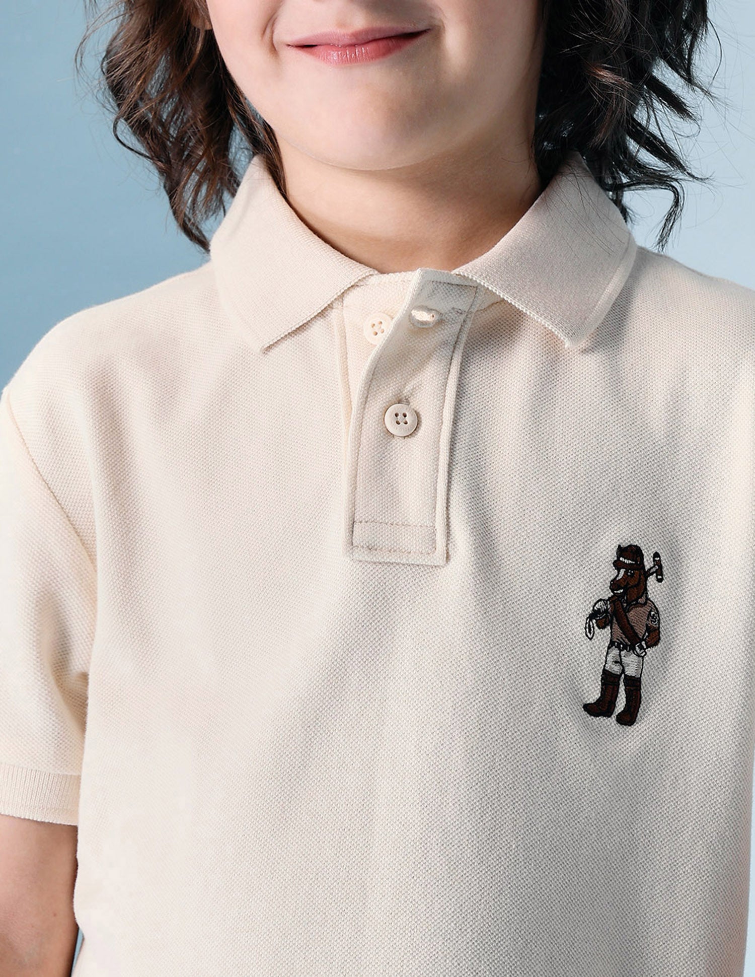 Boys Solid Pure Cotton Polo Shirt Cream - U.S. POLO ASSN. | Large