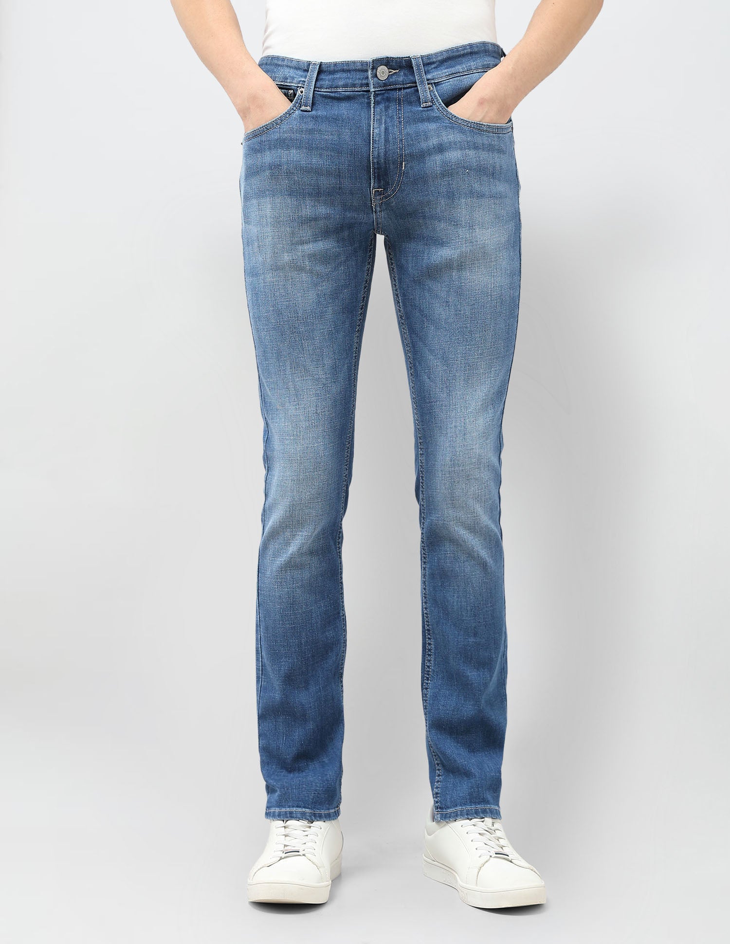 Regallo Skinny Fit Whiskered Jeans Med Blue - U.S. Polo Assn. India | Large