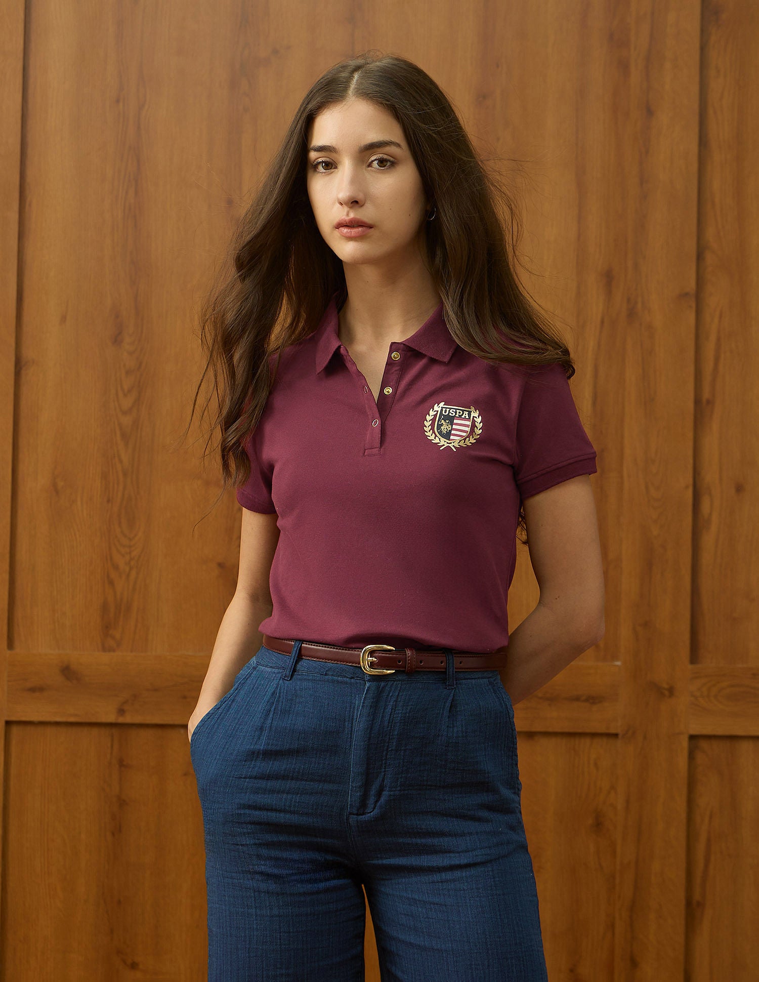 Regular Fit Solid Polo Shirt Wine - U.S. POLO ASSN. | Large