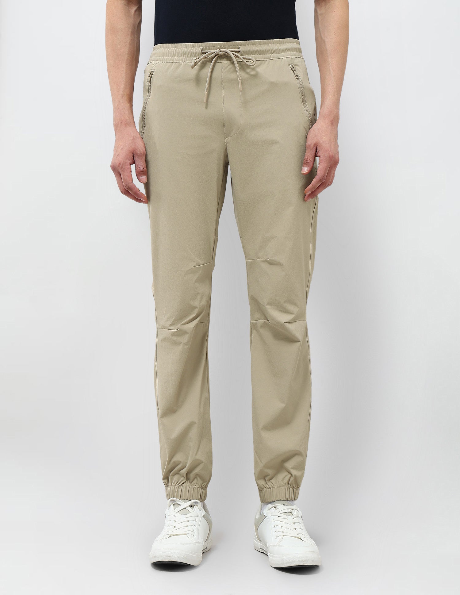 Straight Fit Mid Rise Joggers Beige - U.S. Polo Assn. India | Large