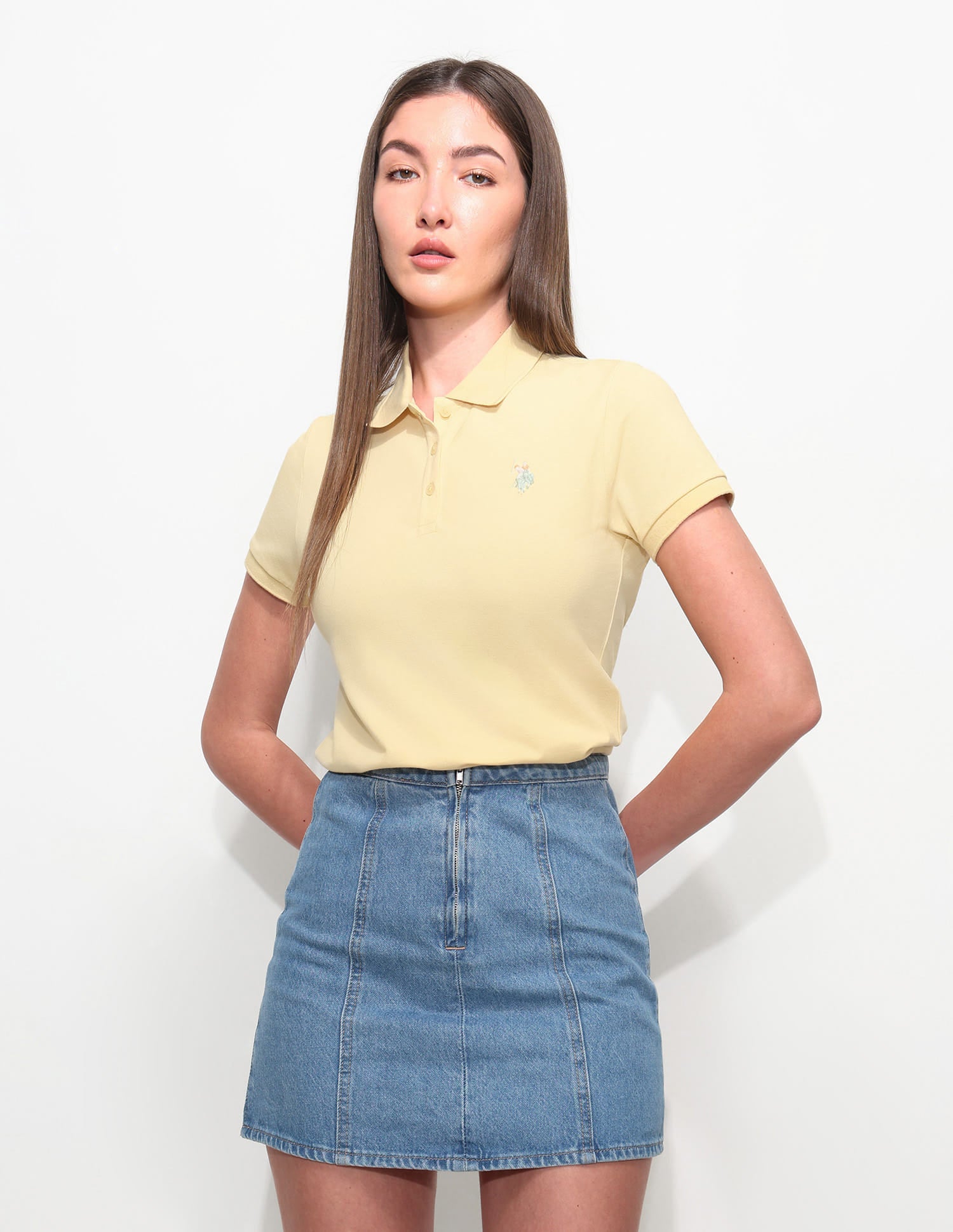 Regular Fit Solid Polo Shirt Yellow - U.S. Polo Assn. India | Large