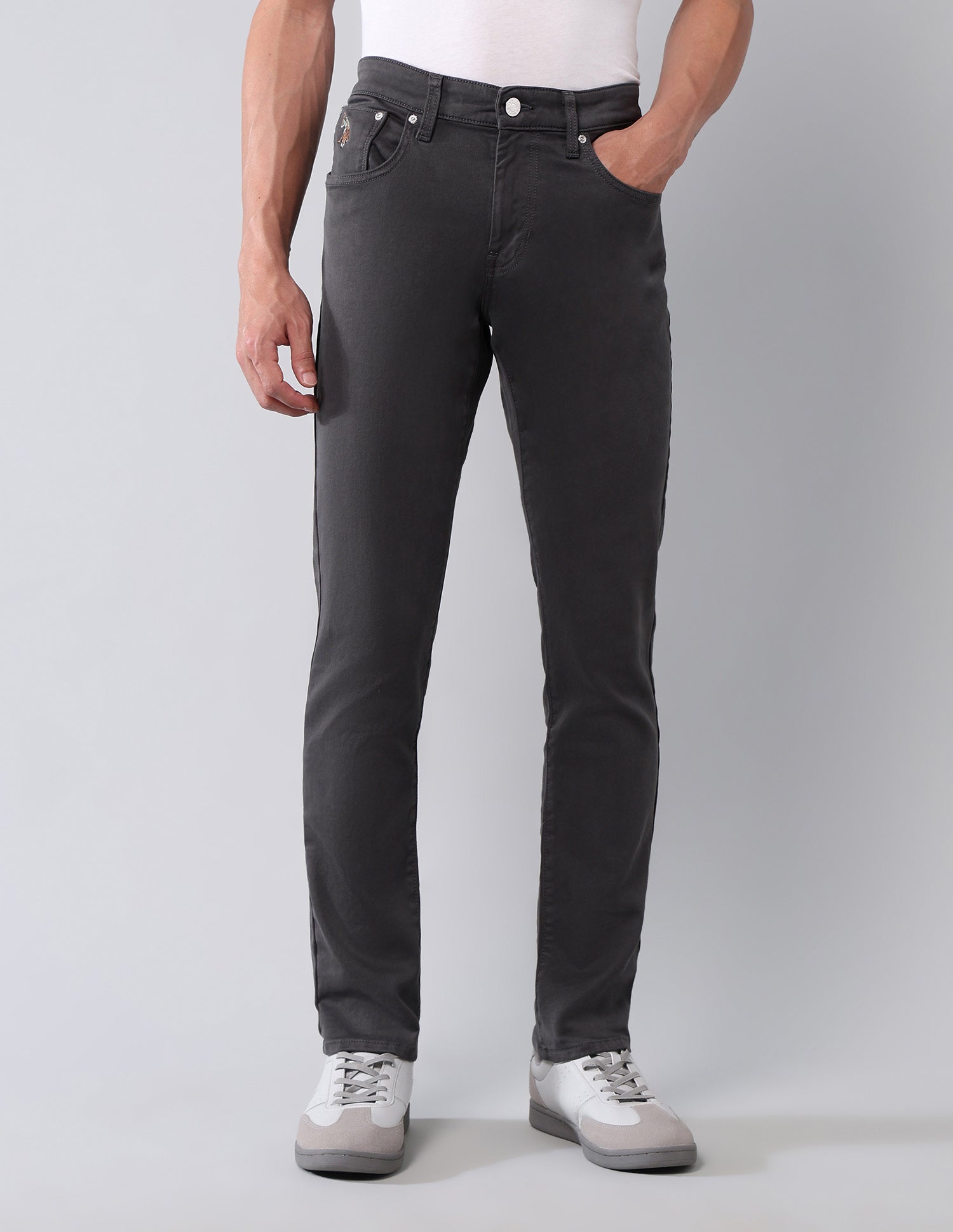 Brandon Slim Tapered Fit Grey Jeans Grey - U.S. POLO ASSN. | Large