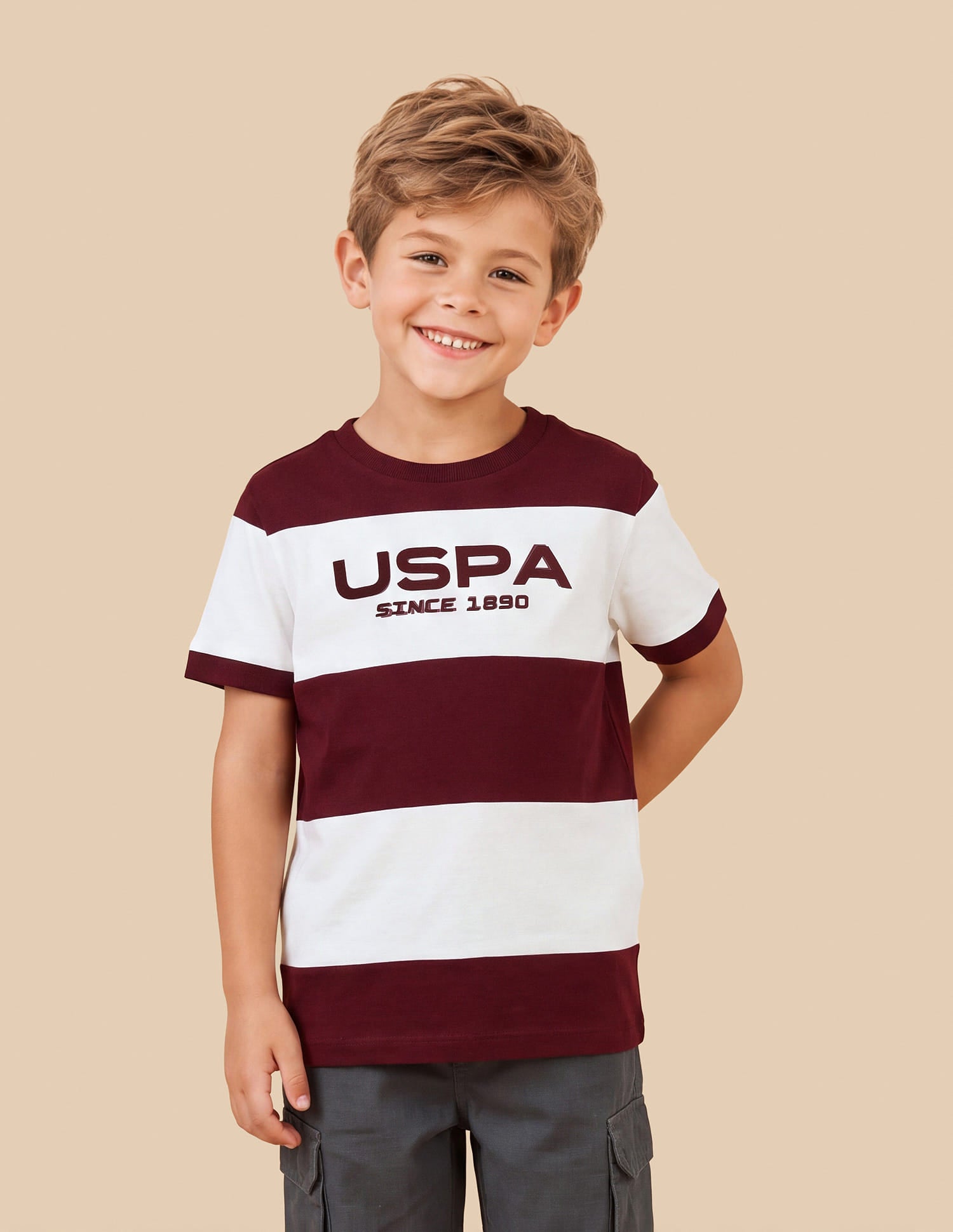Horizontal Striped Regular Fit T-Shirt Red - U.S. Polo Assn. India | Large
