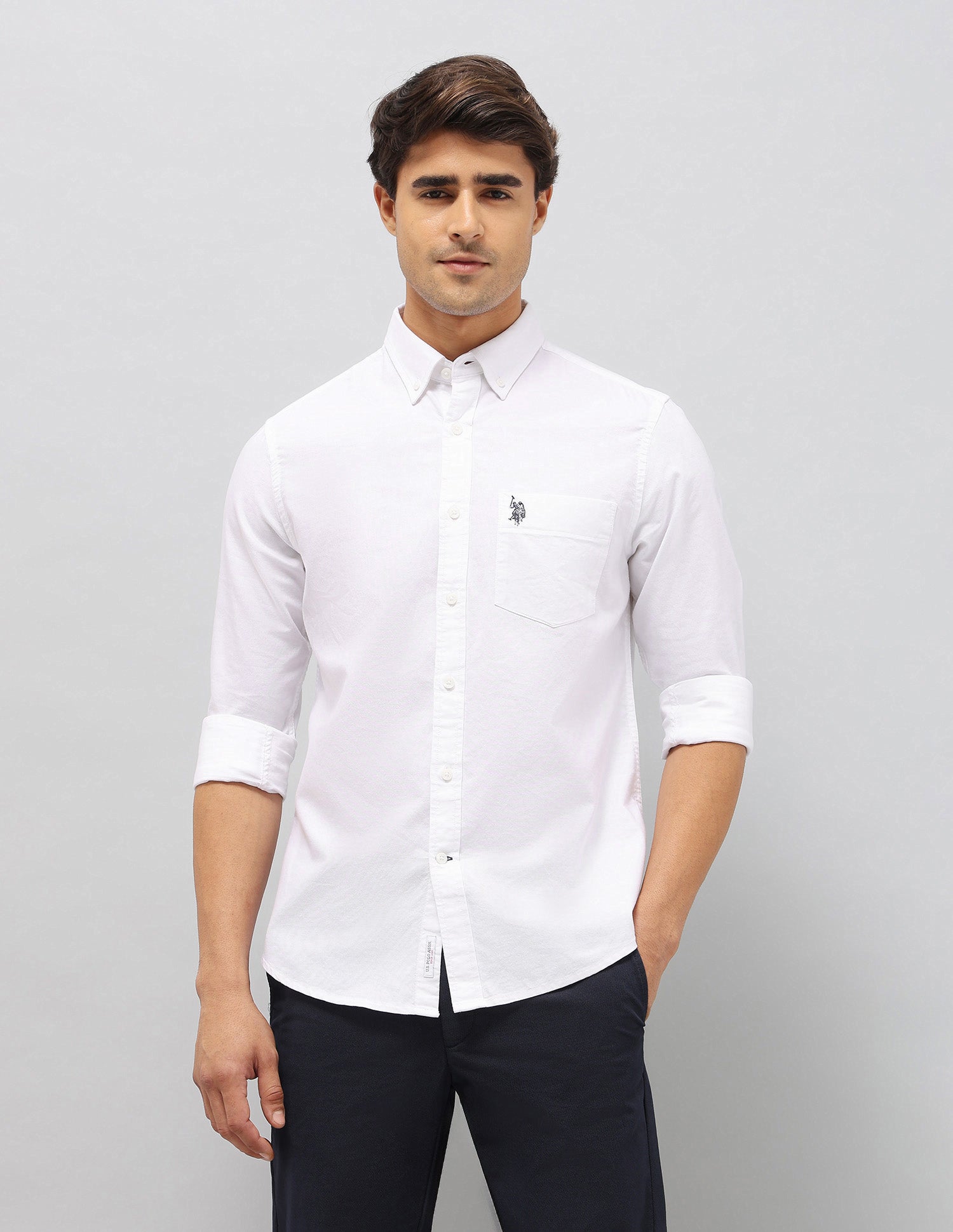 Oxford Tailored Fit Shirt White - U.S. Polo Assn. India | Large