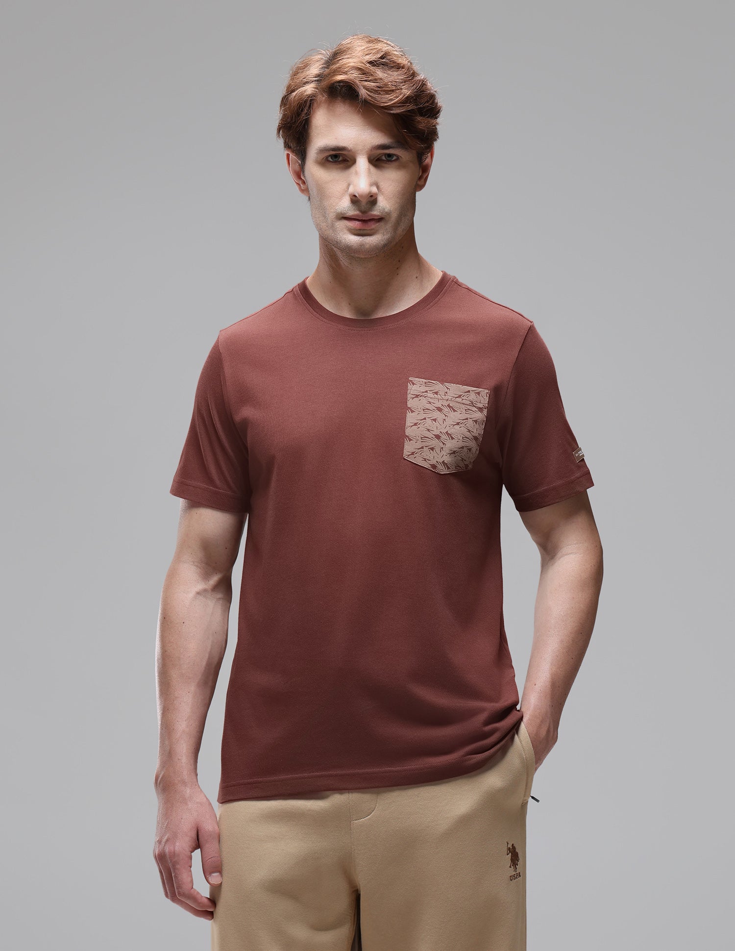 Breathable Comfort Fit OEE18 Lounge T-Shirt Sable - U.S. Polo Assn. India | Large