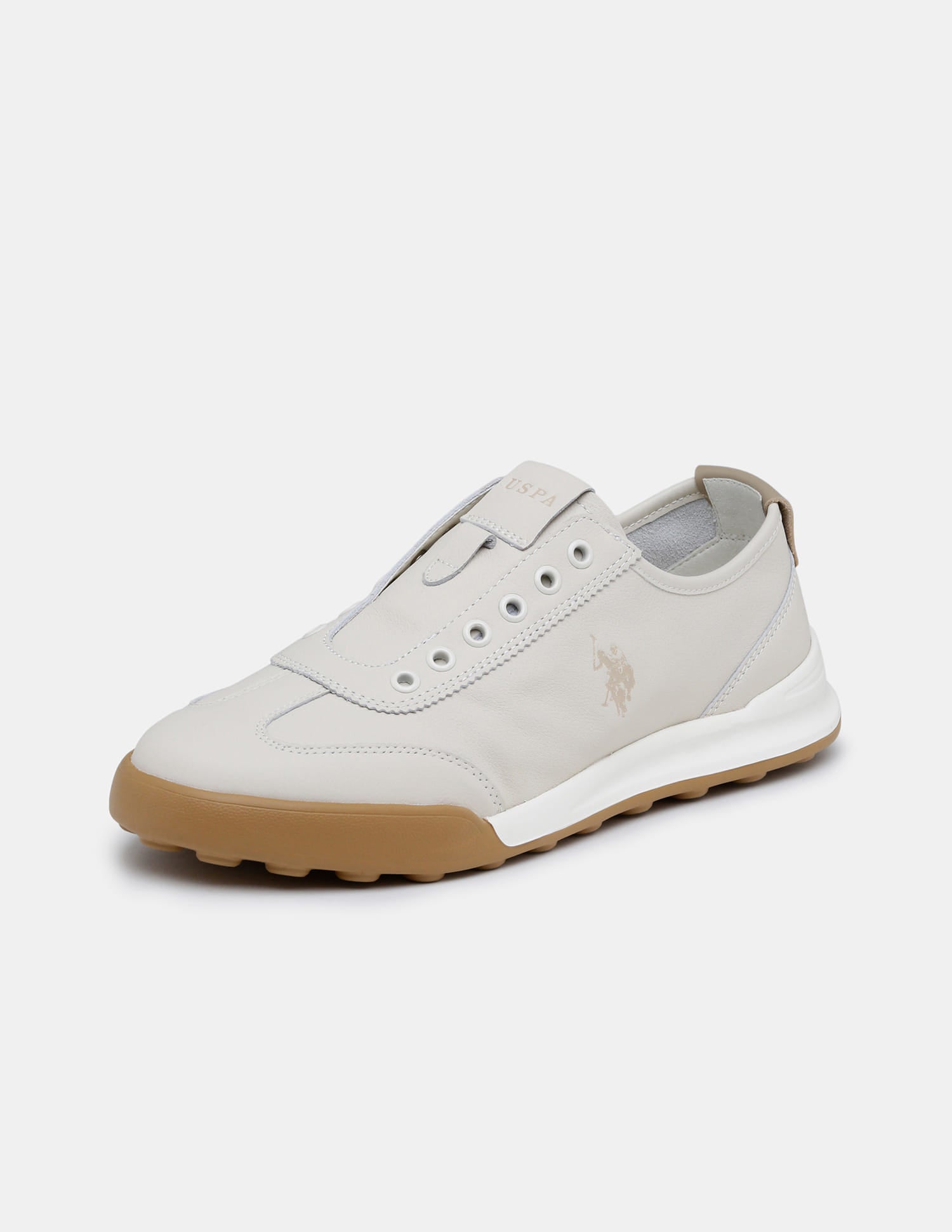 Round Toe Lace Ups Bram Sneakers Beige - U.S. Polo Assn. India | Large