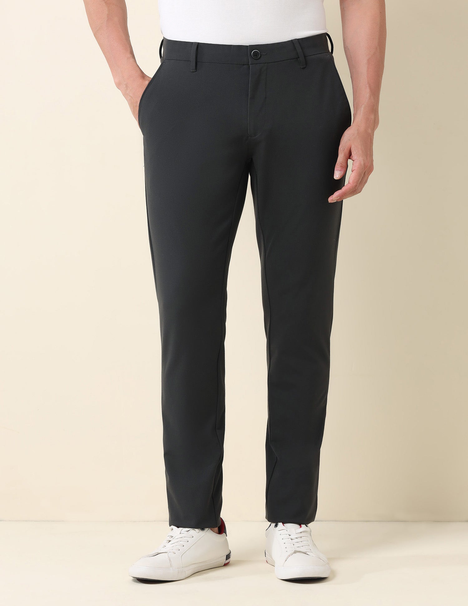 Austin Slim Fit Bi-Stretch Chinos Charcoal - U.S. POLO ASSN. | Large