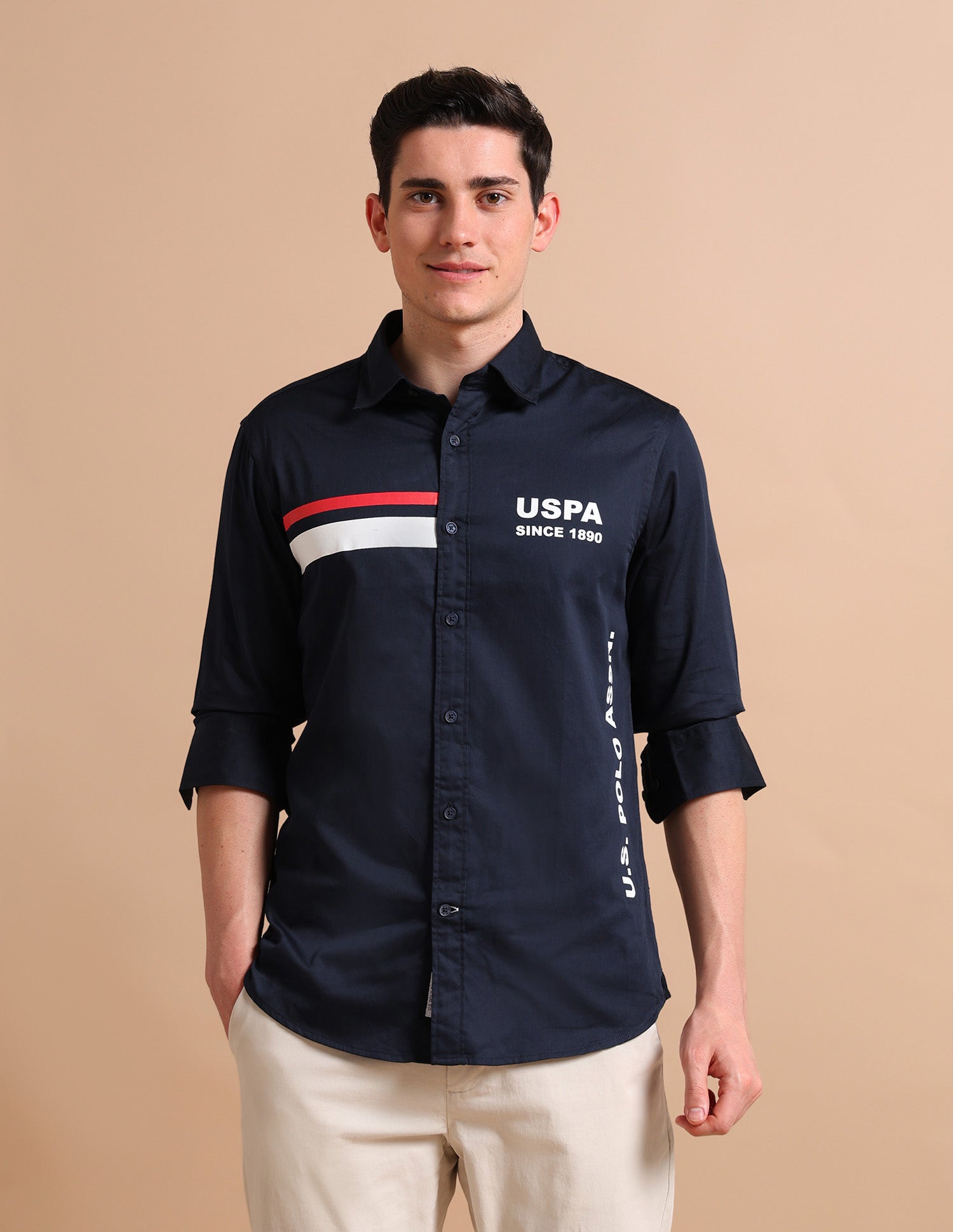 Mixed Logo Shirt Navy - U.S. POLO ASSN. | Large