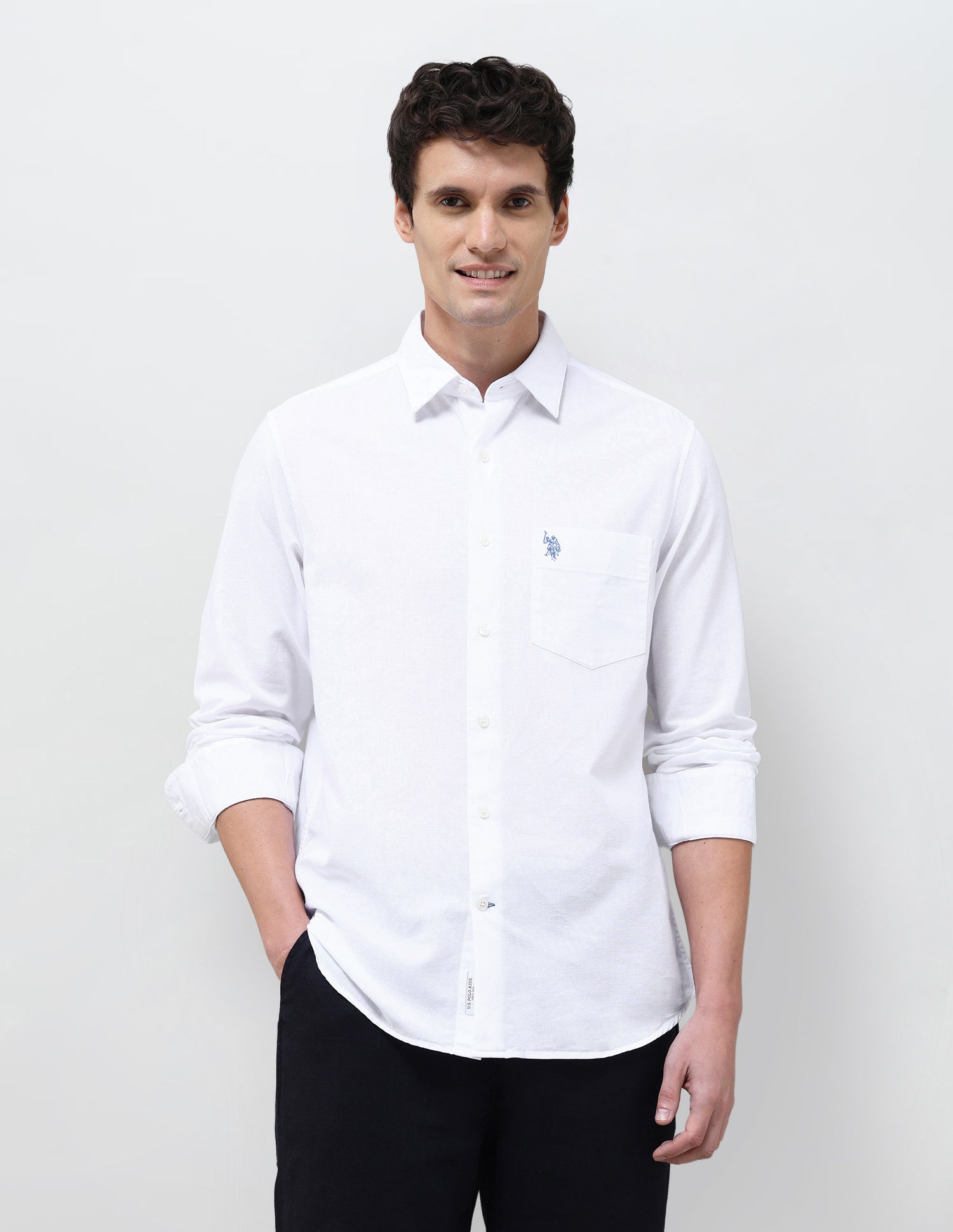 Solid Tailored Fit Shirt White - U.S. Polo Assn. India | Large