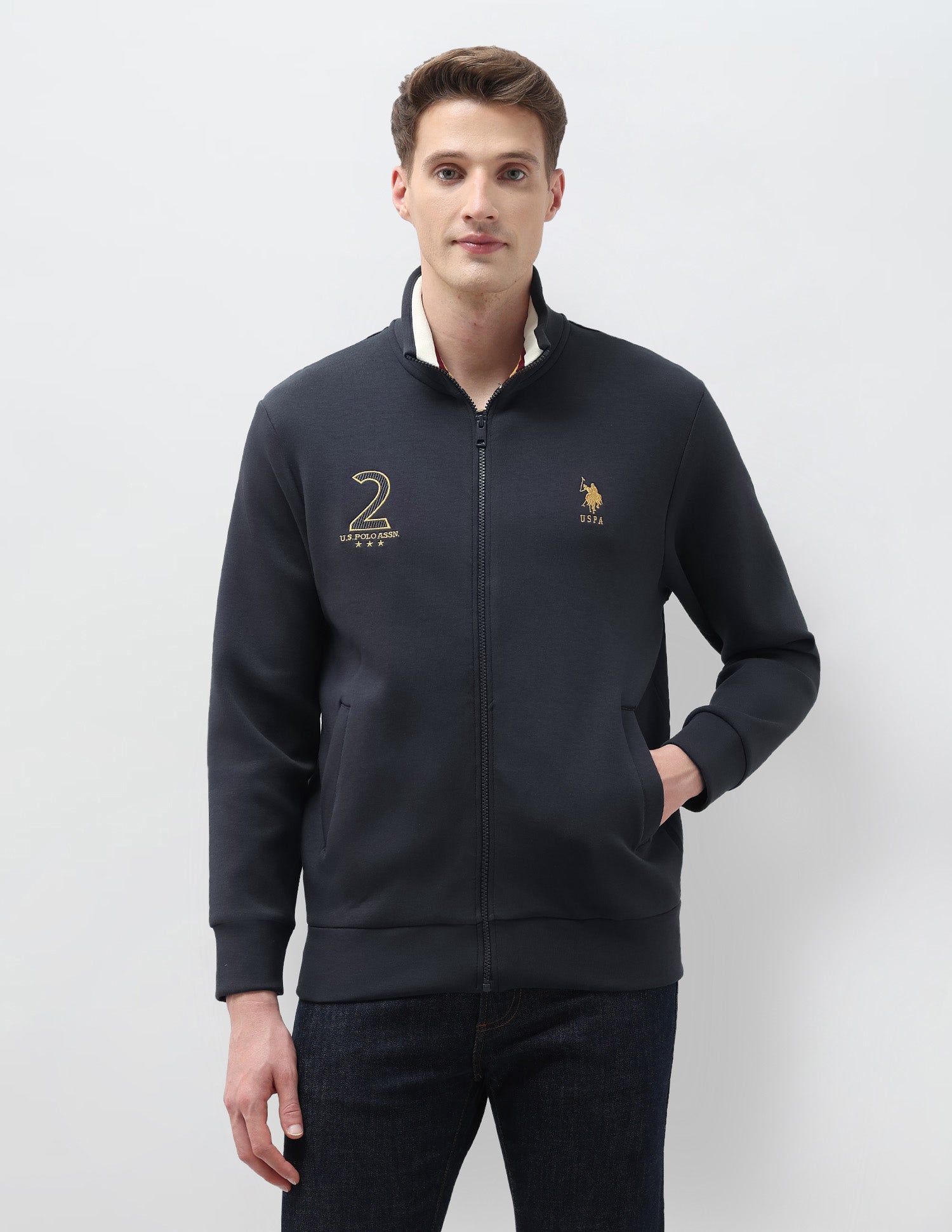 Numeric Brand Embroidered Regular Fit Sweatshirt Navy - U.S. POLO ASSN. | Large