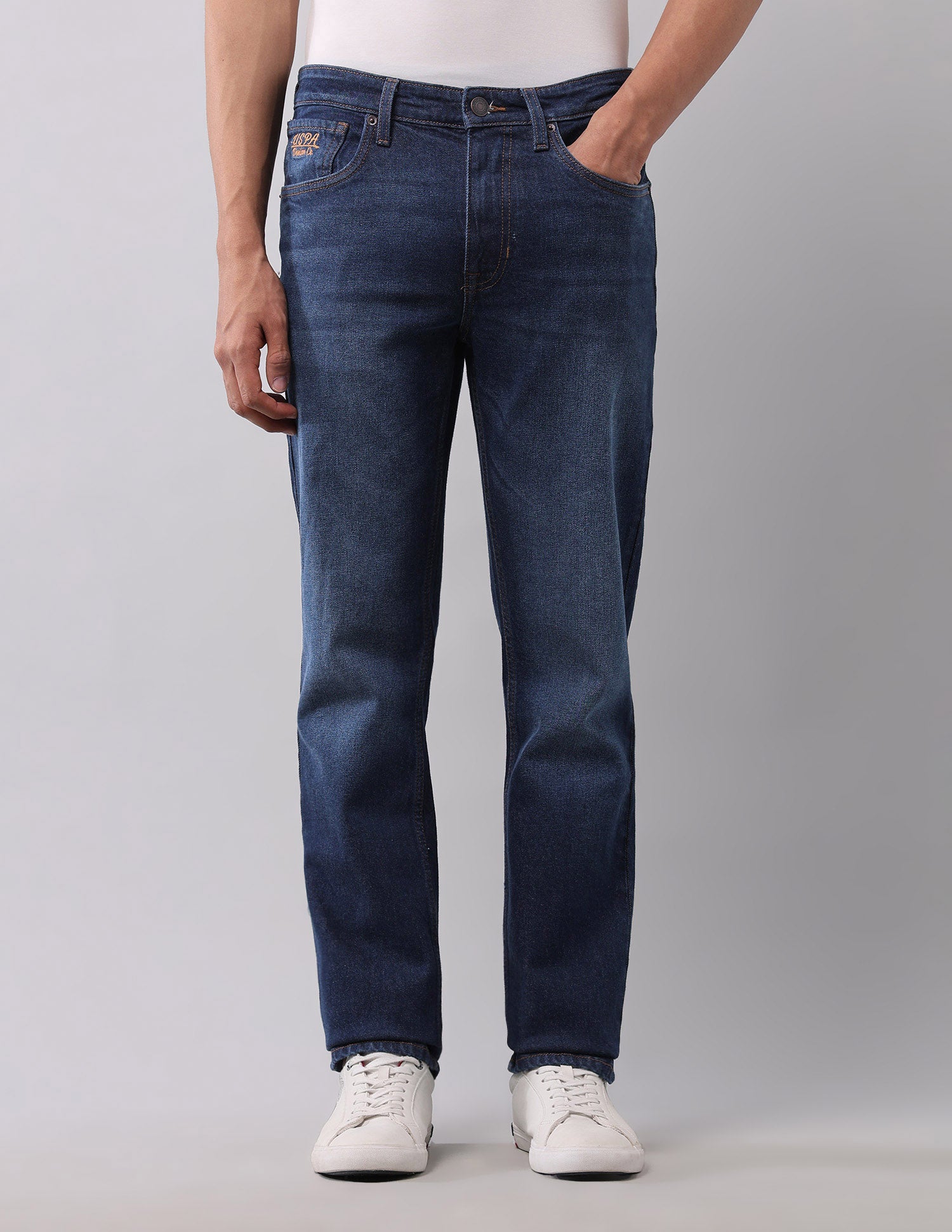 Harold Slim Straight Fit Blue Jeans Dark Blue - U.S. POLO ASSN. | Large