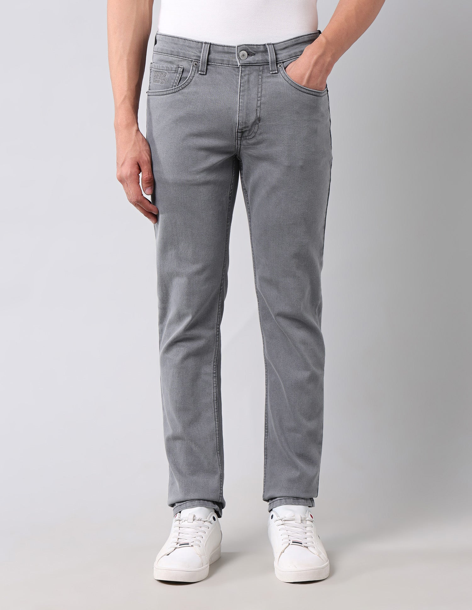 Brandon Slim Tapered Fit Grey Jeans Grey - U.S. POLO ASSN. | Large