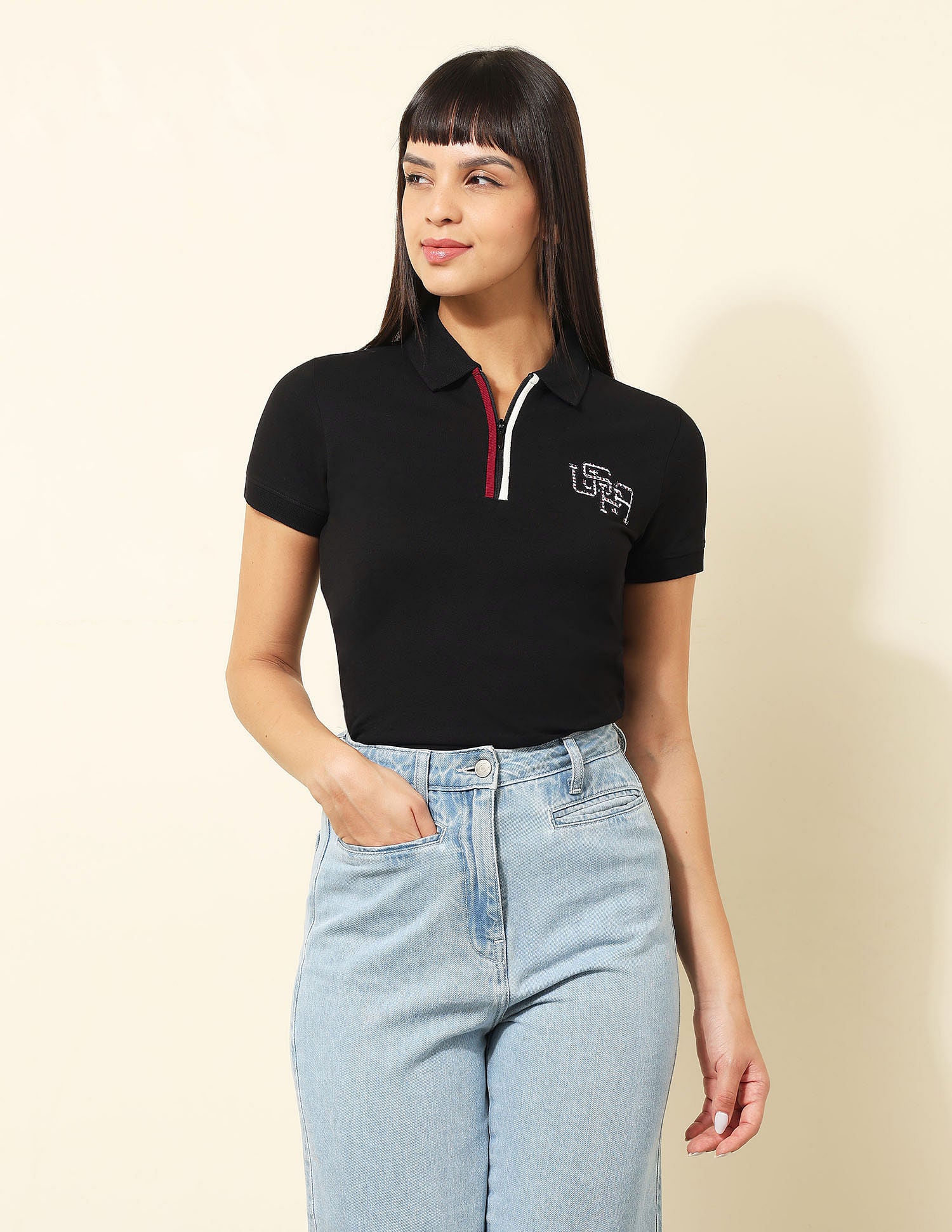 Regular Fit Solid Polo Shirt Black - U.S. POLO ASSN. | Large