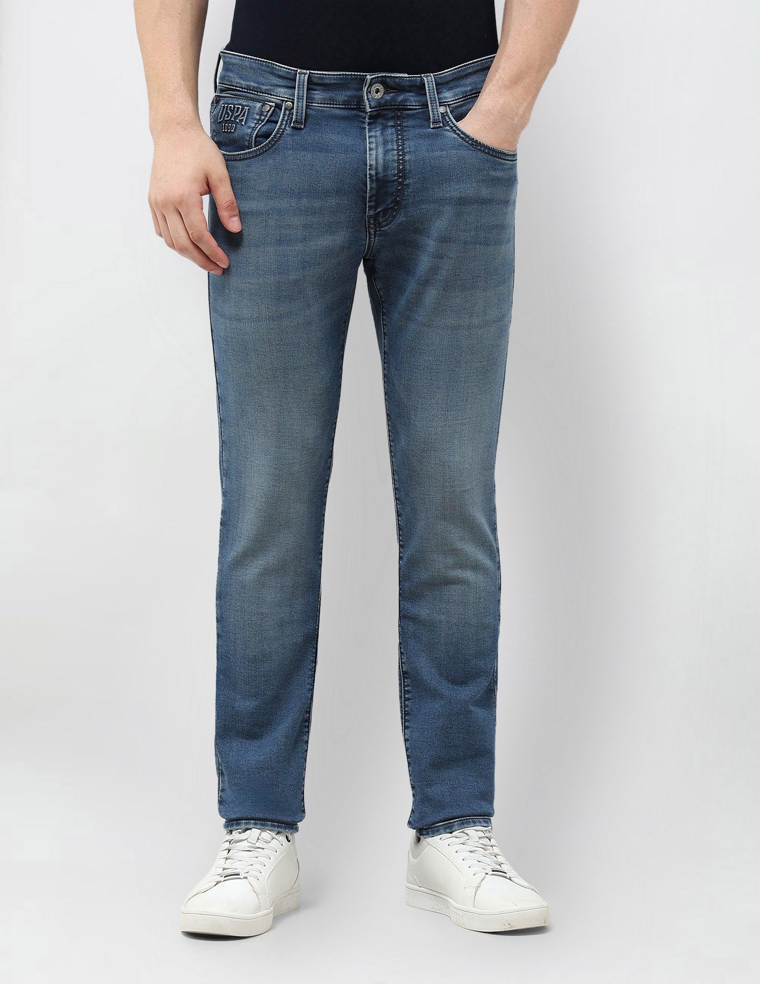 Brandon Slim Tapered Fit Blue Jeans Blue - U.S. POLO ASSN. | Large