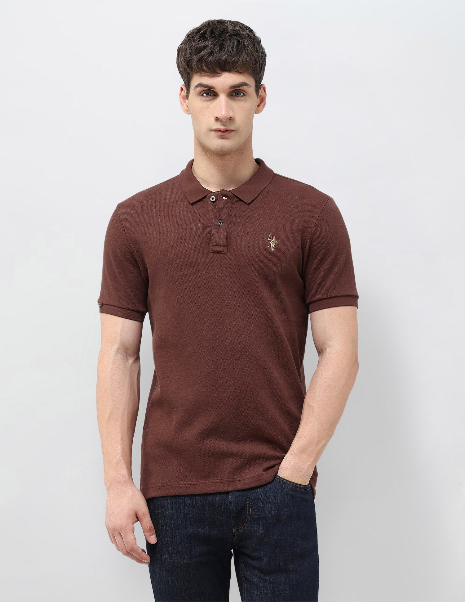 Solid Monochrome Polo Shirt Rust - U.S. POLO ASSN. | Large