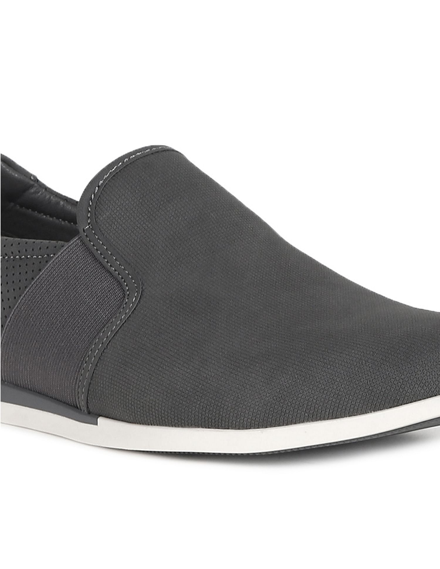 Round Toe Textured Sergio 2.0 Slip On Shoes Grey - U.S. Polo Assn. India | Large