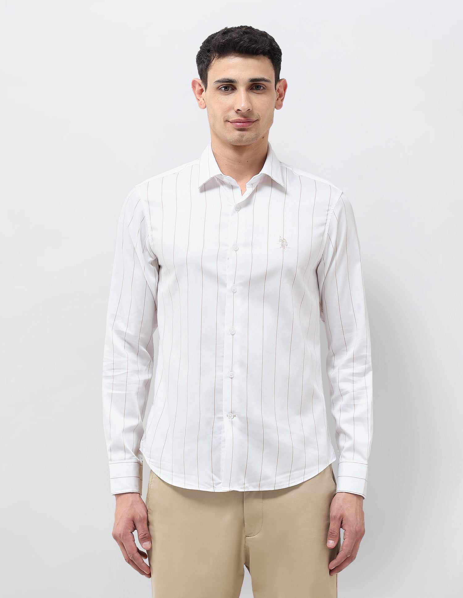 Satin Tailored Fit Shirt White - U.S. POLO ASSN. | Large