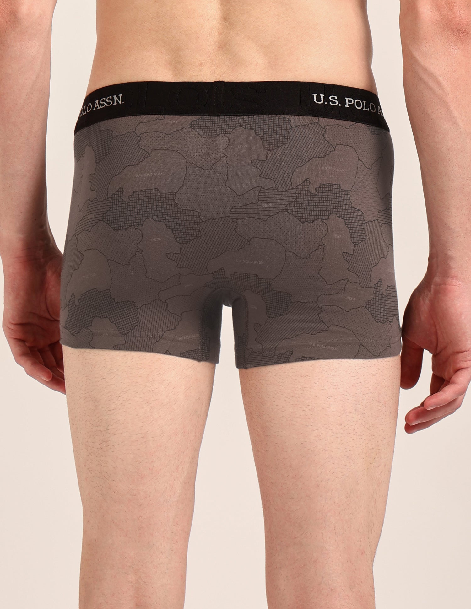 Printed Cotton Stretch Essential OET23 Trunk - Pack Of 2 Pale Olive Green/Bracken - U.S. Polo Assn. India | Large