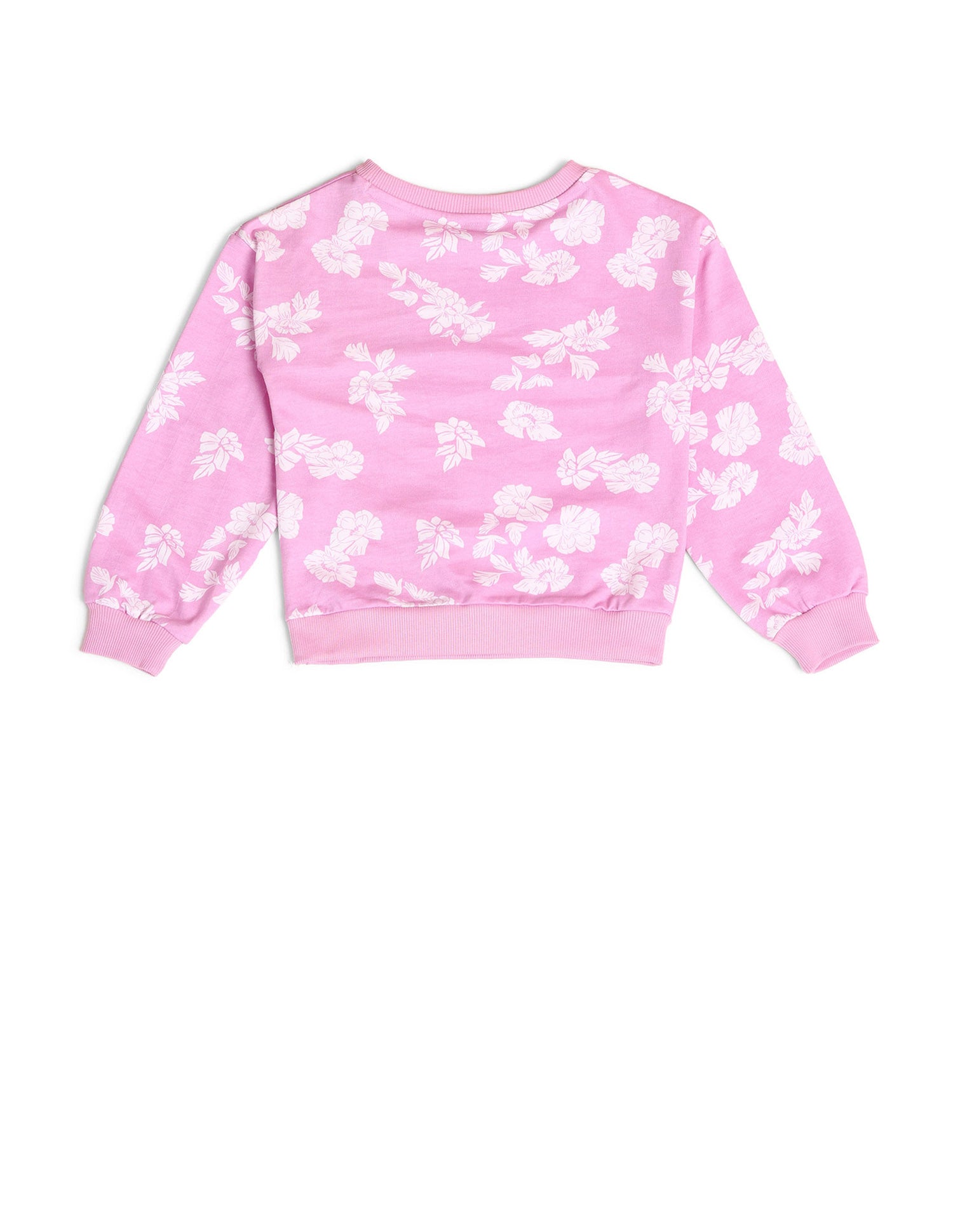 Girls Floral Printed Regular Fit Sweatshirt Light Purple - U.S. POLO ASSN. | Large