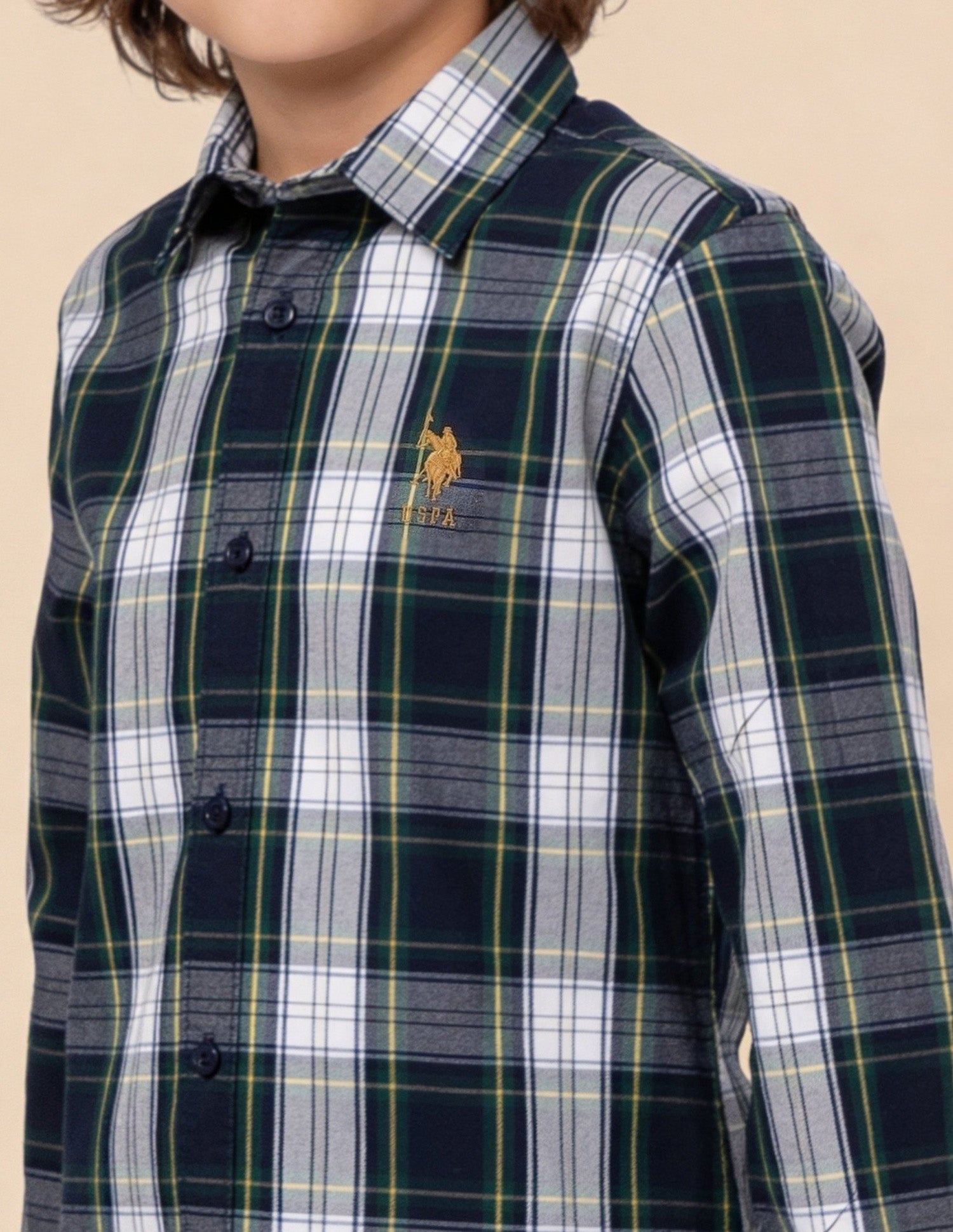 Tartan Checked Regular Fit Shirt Green - U.S. Polo Assn. India | Large
