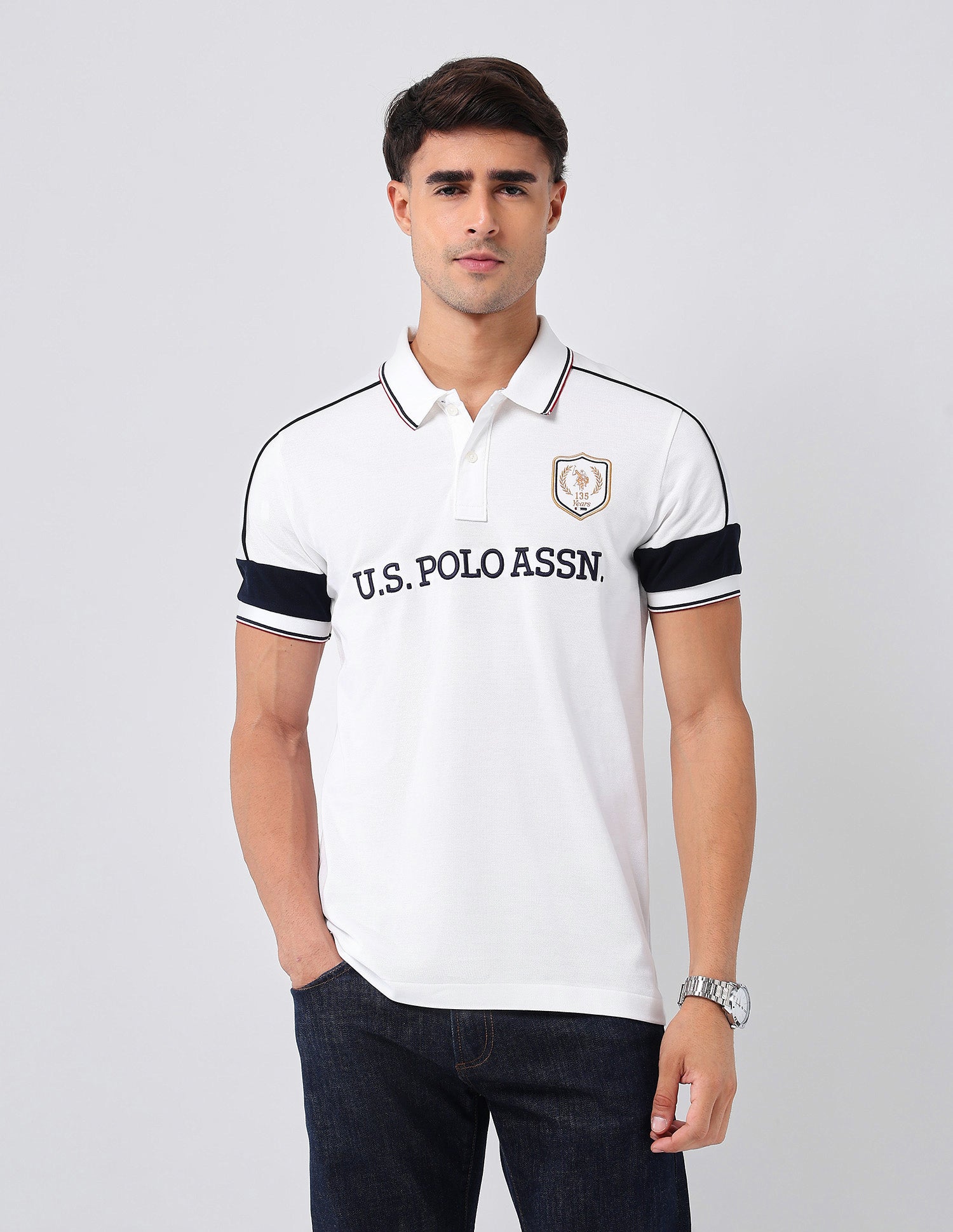 Brand Embroidered Regular Fit Polo Shirt White - U.S. POLO ASSN. | Large