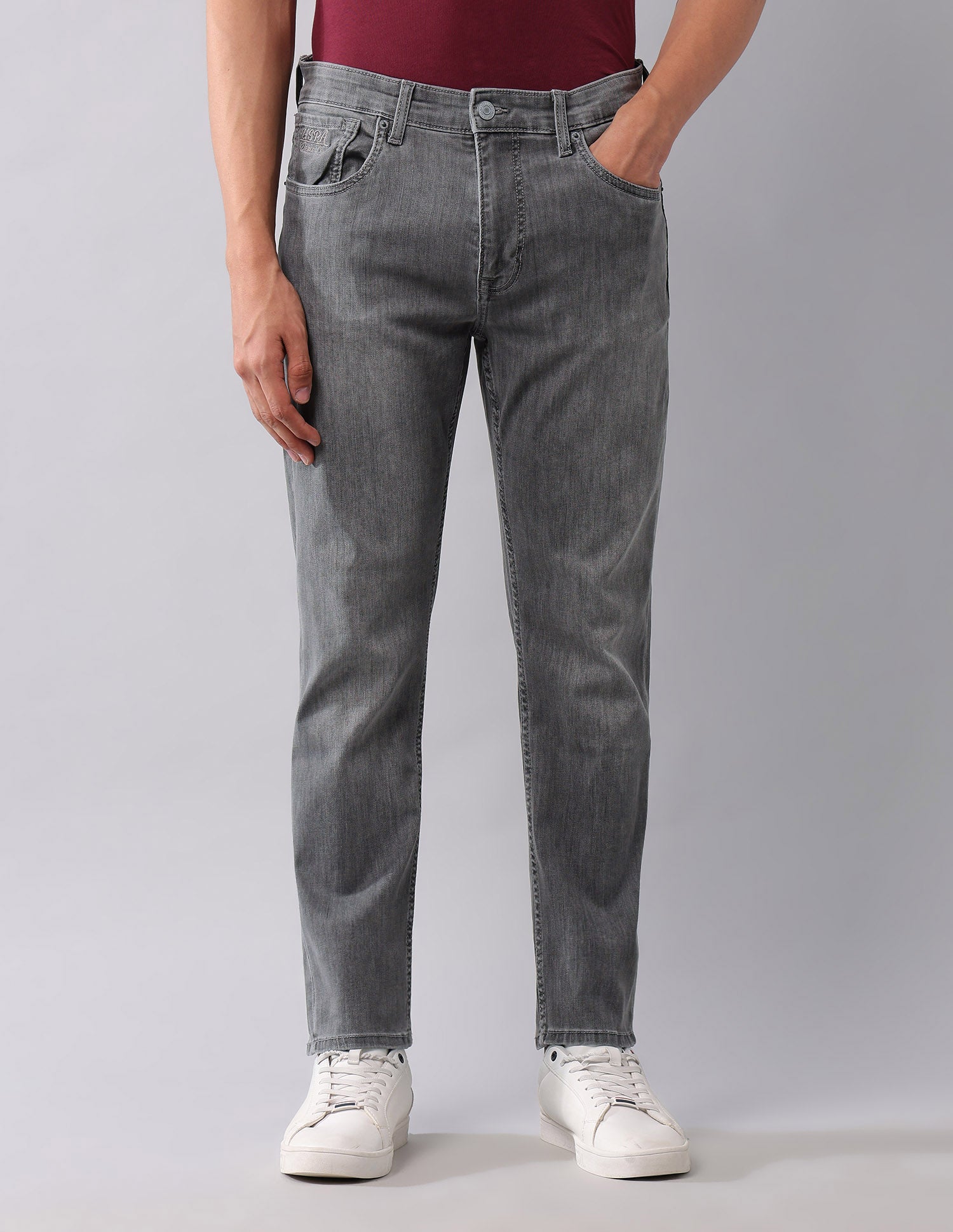 Cole Comfort Cropped Fit Grey Jeans Grey - U.S. POLO ASSN. | Large