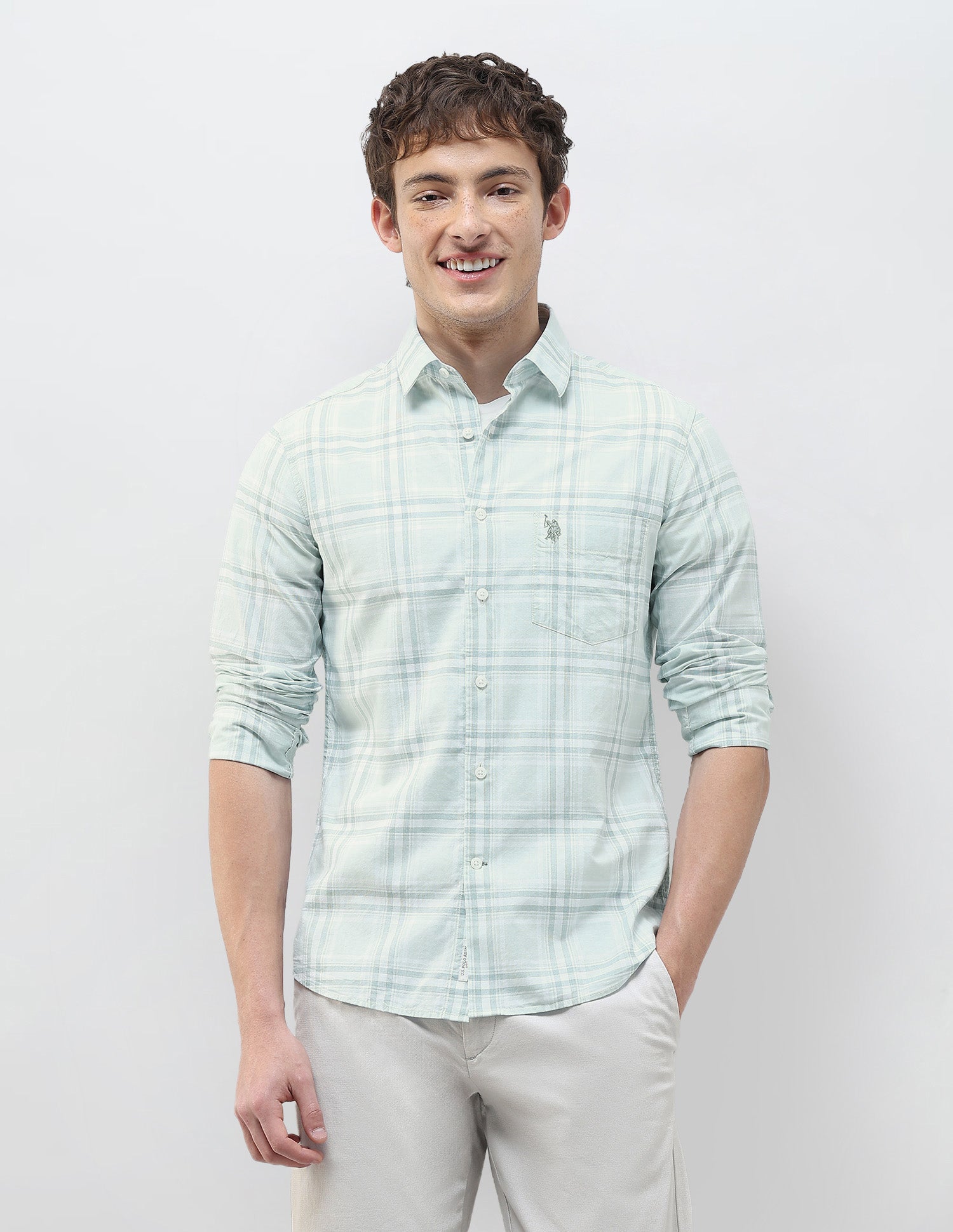 Tartan Checked Regular Fit Shirt Green - U.S. Polo Assn. India | Large