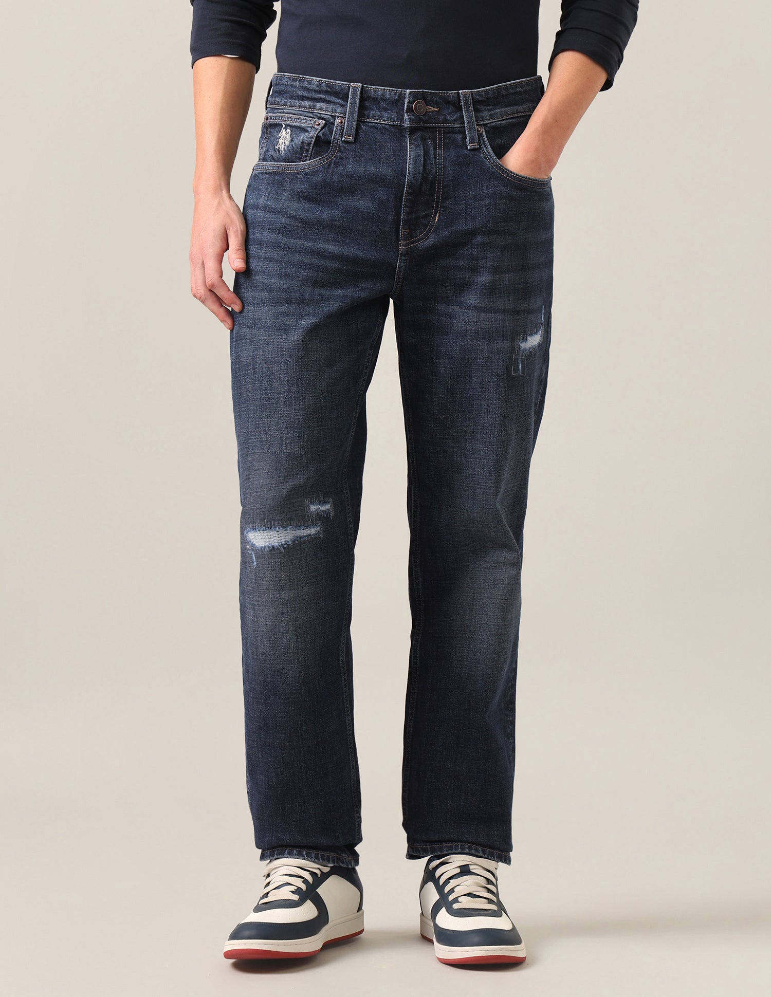 Shawn Relaxed Fit Blue Jeans Dark Blue - U.S. Polo Assn. India | Large