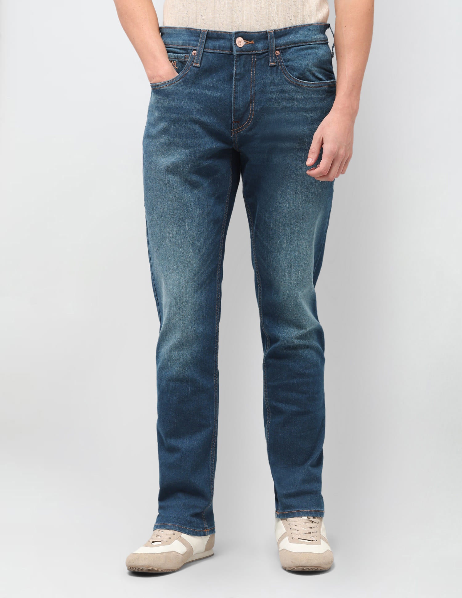 Solid Slim Fit Jeans Blue - U.S. Polo Assn. India | Large