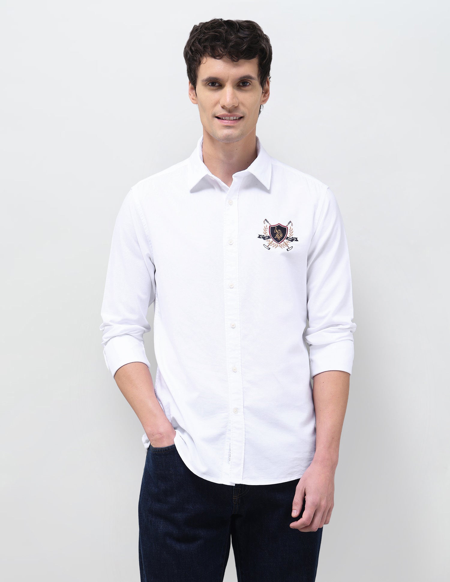 Oxford Tailored Fit Shirt White - U.S. Polo Assn. India | Large