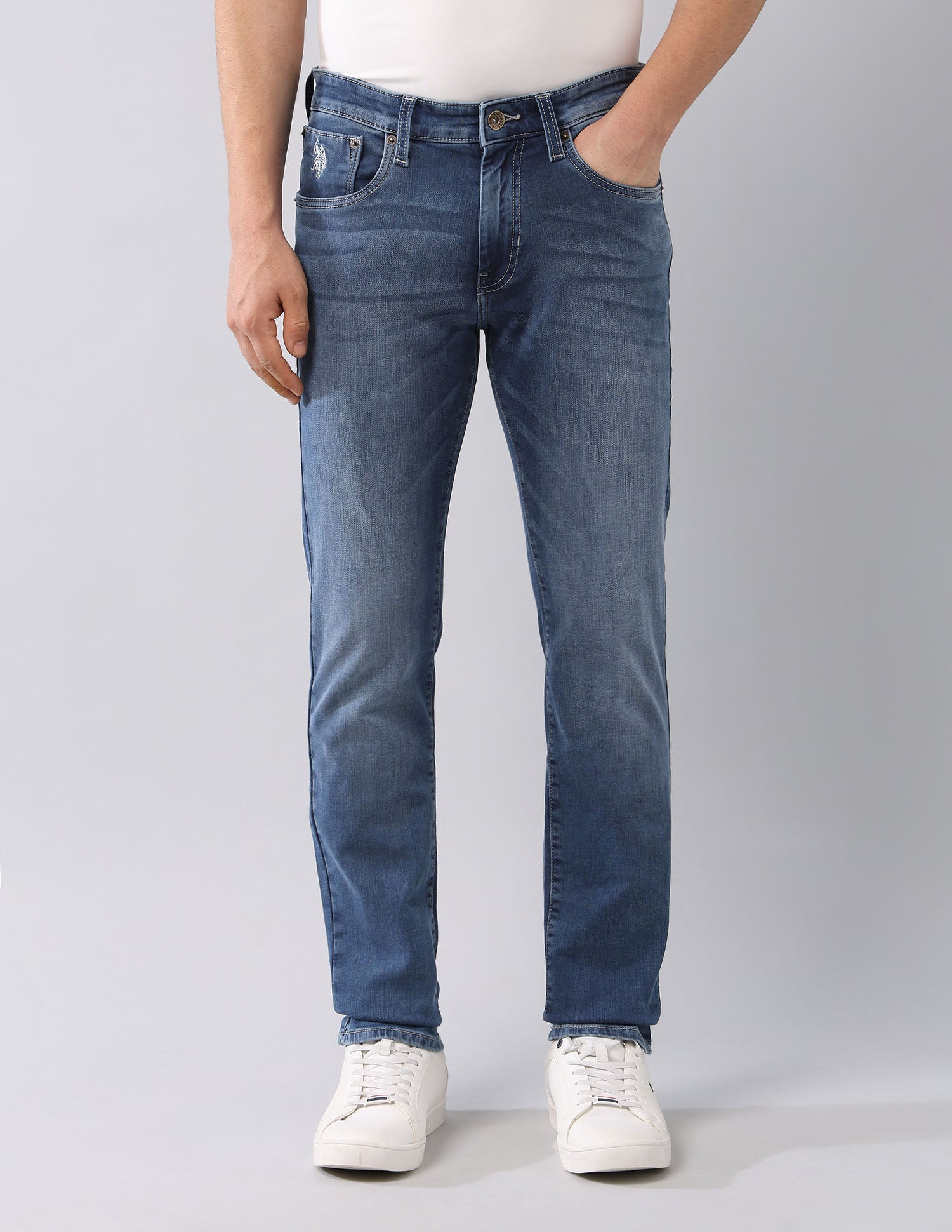 Brandon Slim-Tapered Fit Super Stretch Jeans Blue - U.S. Polo Assn. India | Large