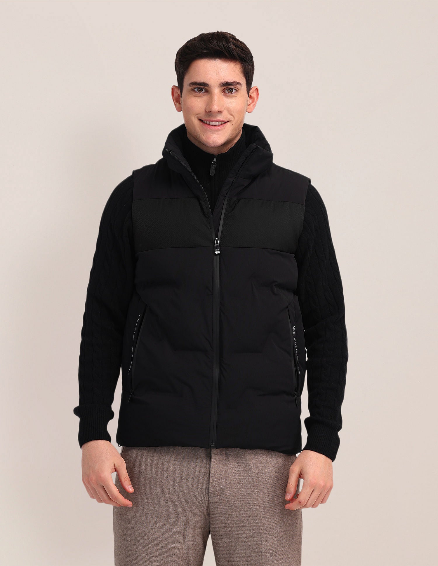 Detachable Hood Padded Jacket Black - U.S. POLO ASSN. | Large