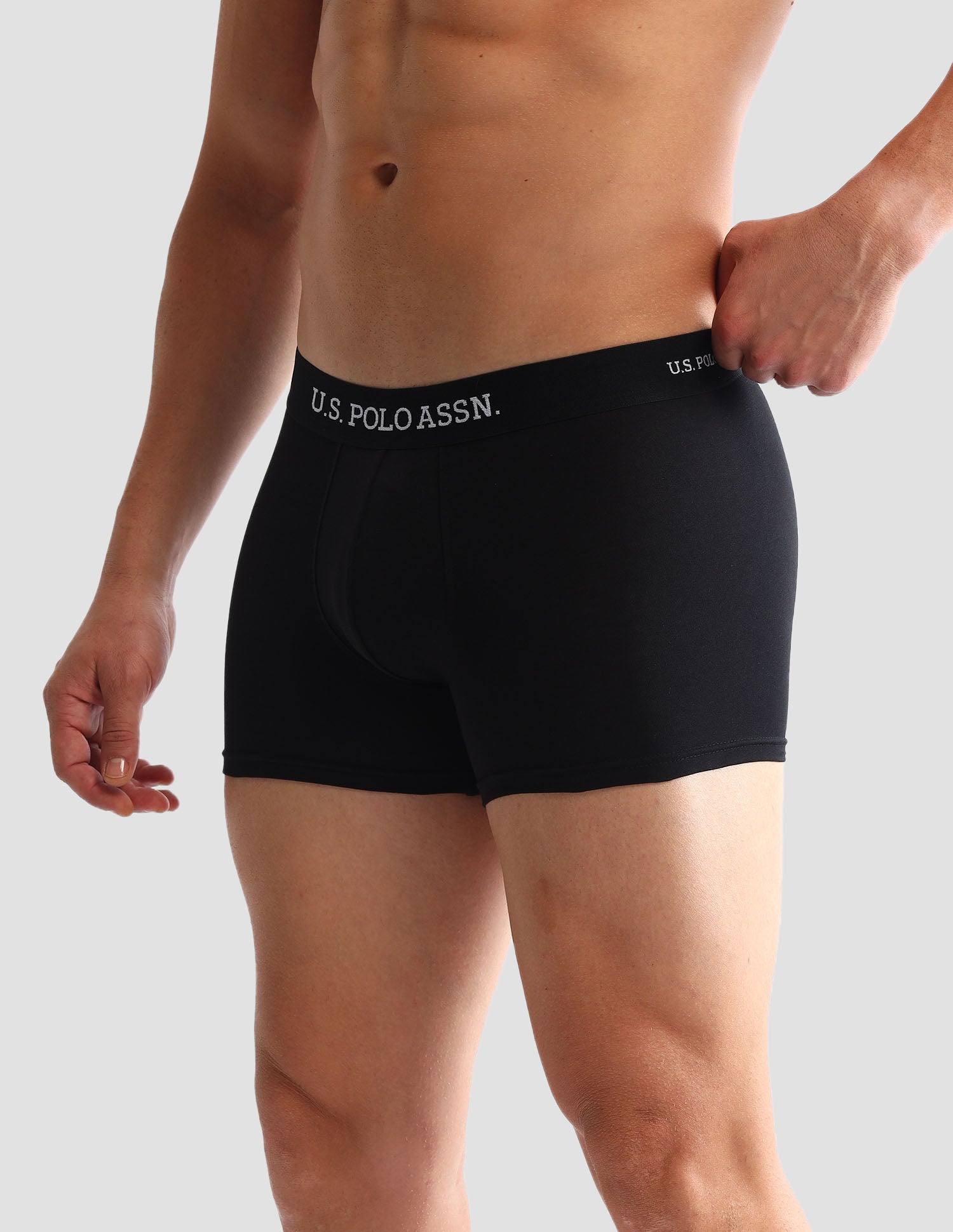 Men Pack Of 3 Anti-Microbial Underwear Trunks - OET14-GBZ-P3 Iron Gate, Blue and Black - U.S. POLO ASSN. | Large