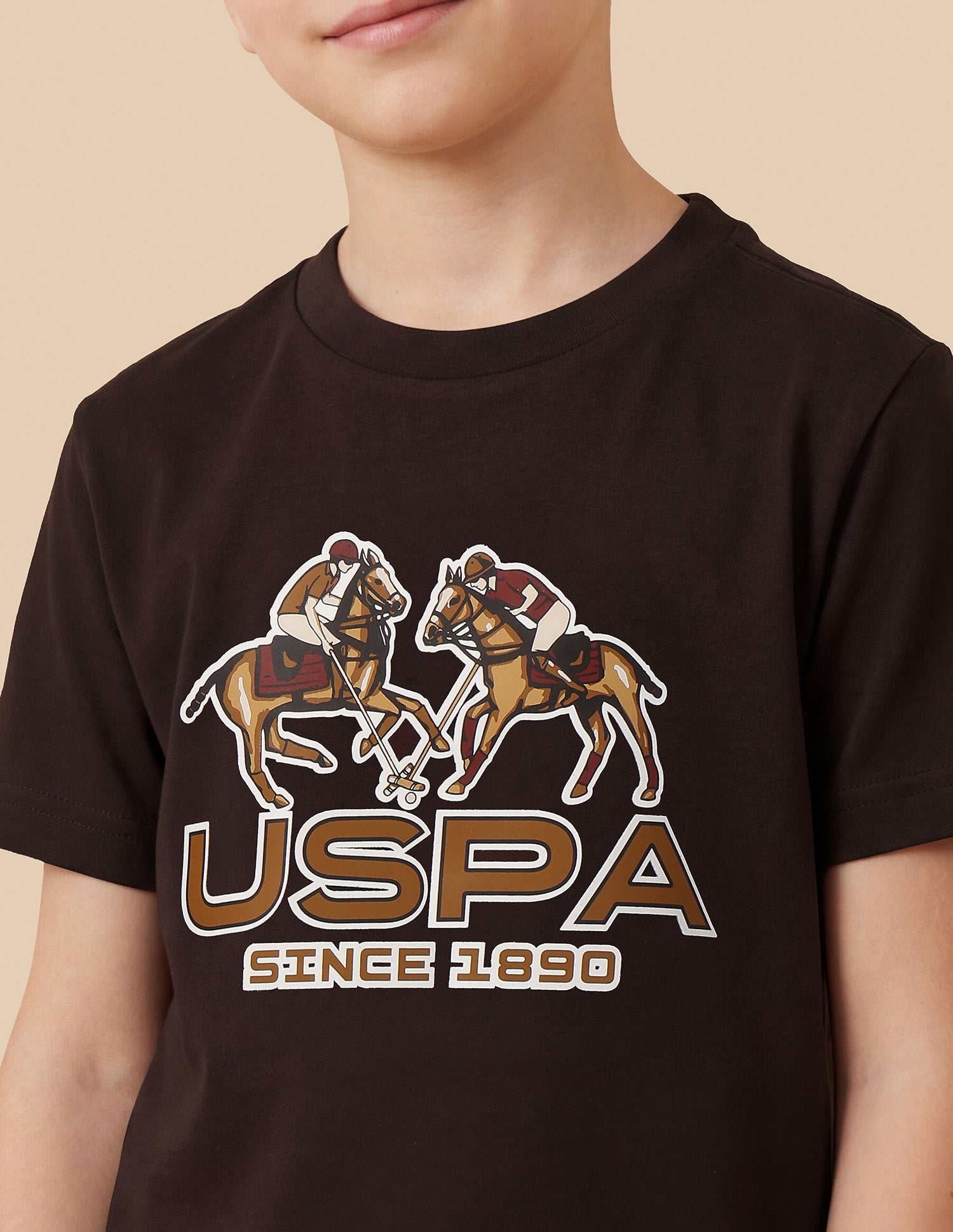 Graphic Brand Printed Regular Fit T-Shirt Dark Brown - U.S. Polo Assn. India | Large
