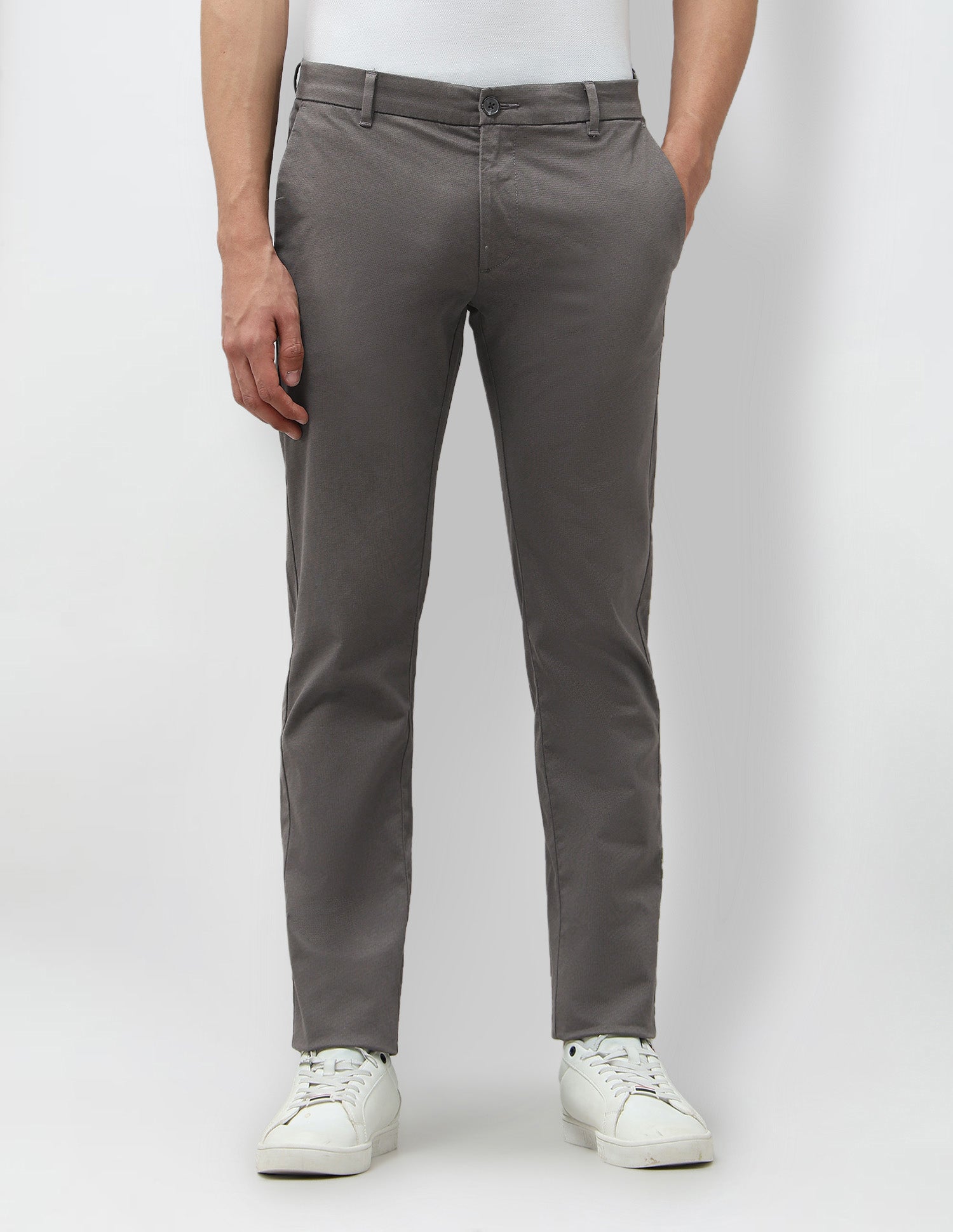 Textured Satin Trousers Charcoal - U.S. POLO ASSN. | Large