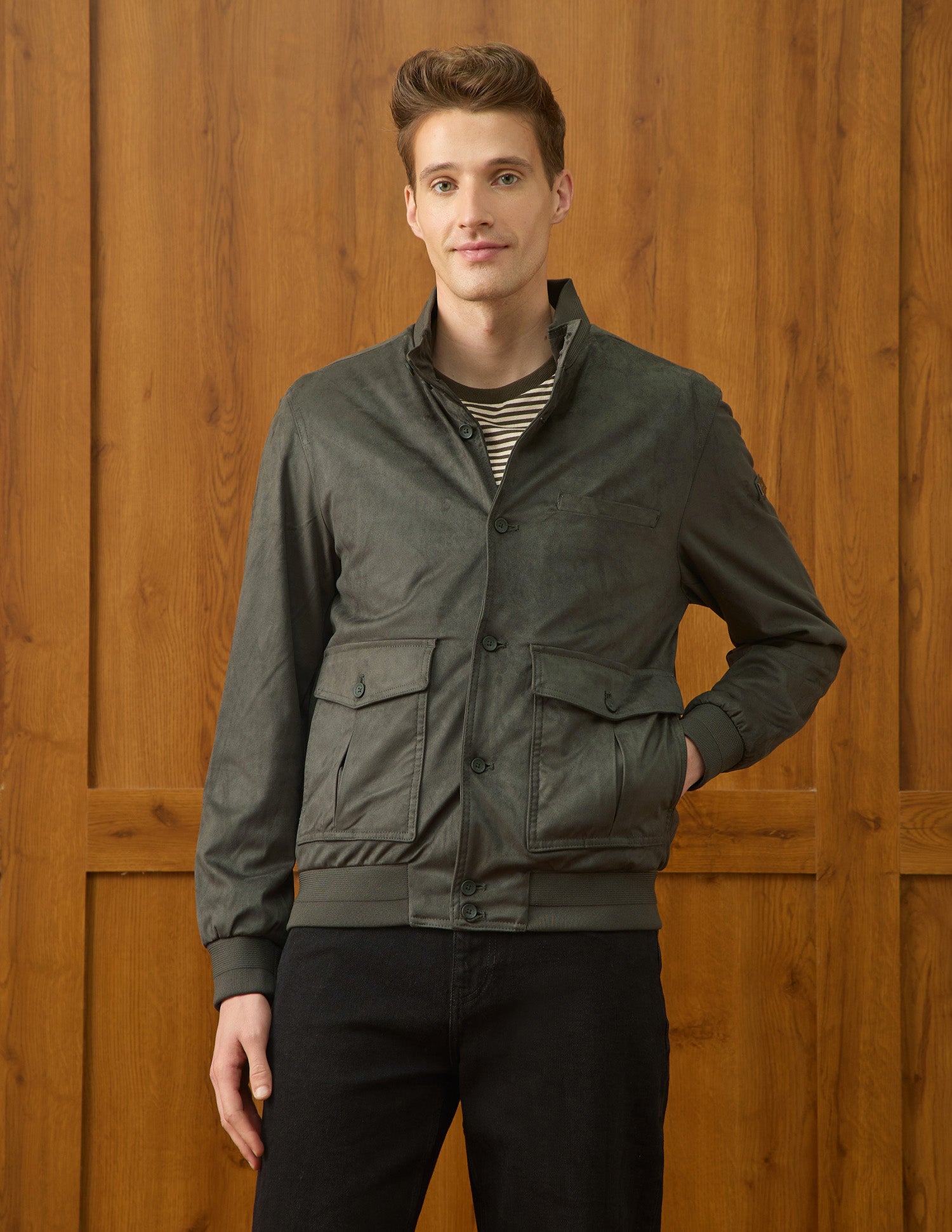 Solid Equestrian Aisle Theater Jacket Olive - U.S. Polo Assn. India | Large