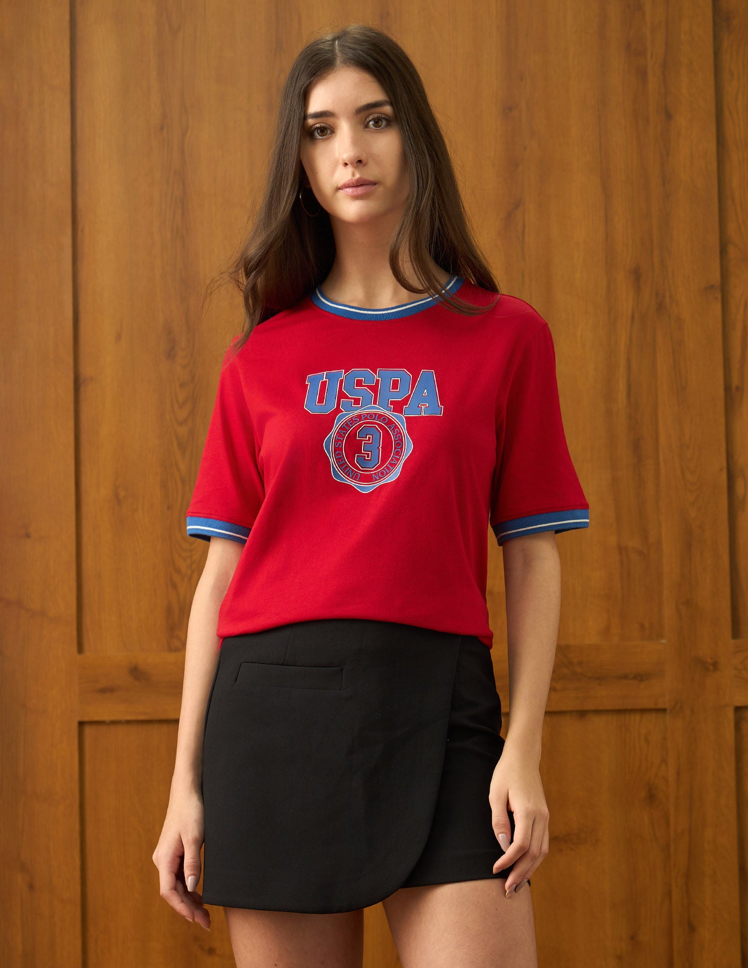 Brand Printed Boxy T-Shirt Red - U.S. POLO ASSN. | Large