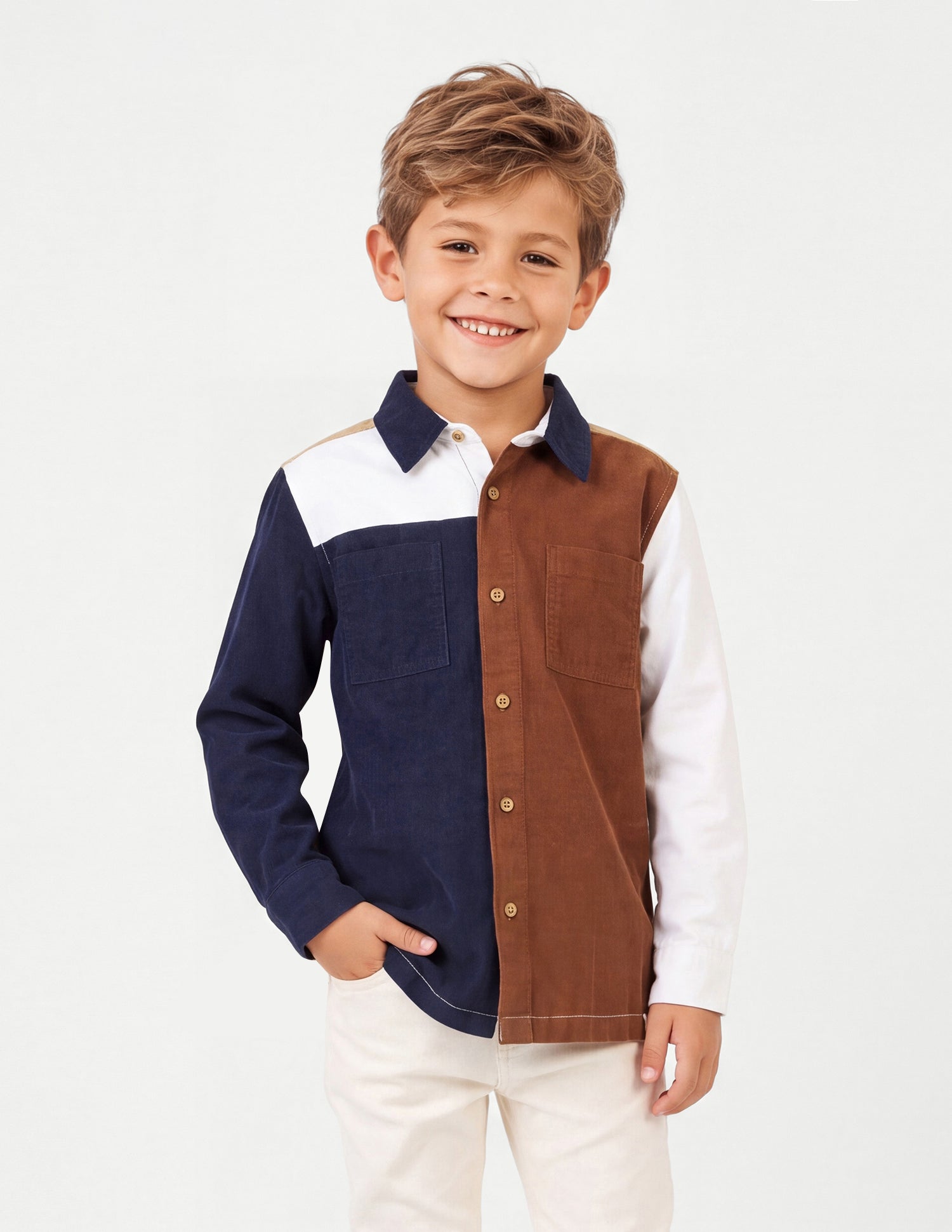 Colourblocked Corduroy Shirt Rust - U.S. Polo Assn. India | Large