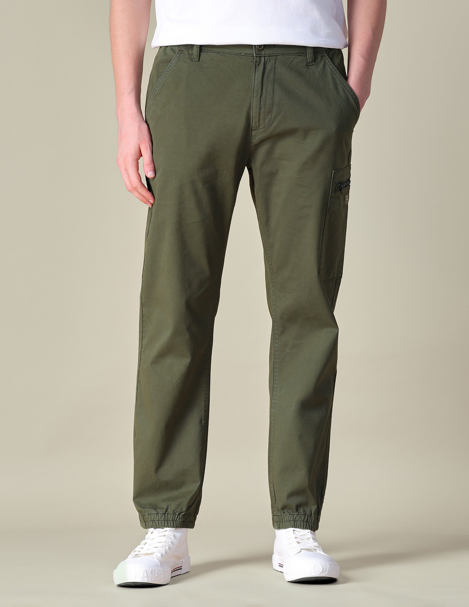 Solid Regular Fit Cargos Olive - U.S. POLO ASSN. | Large