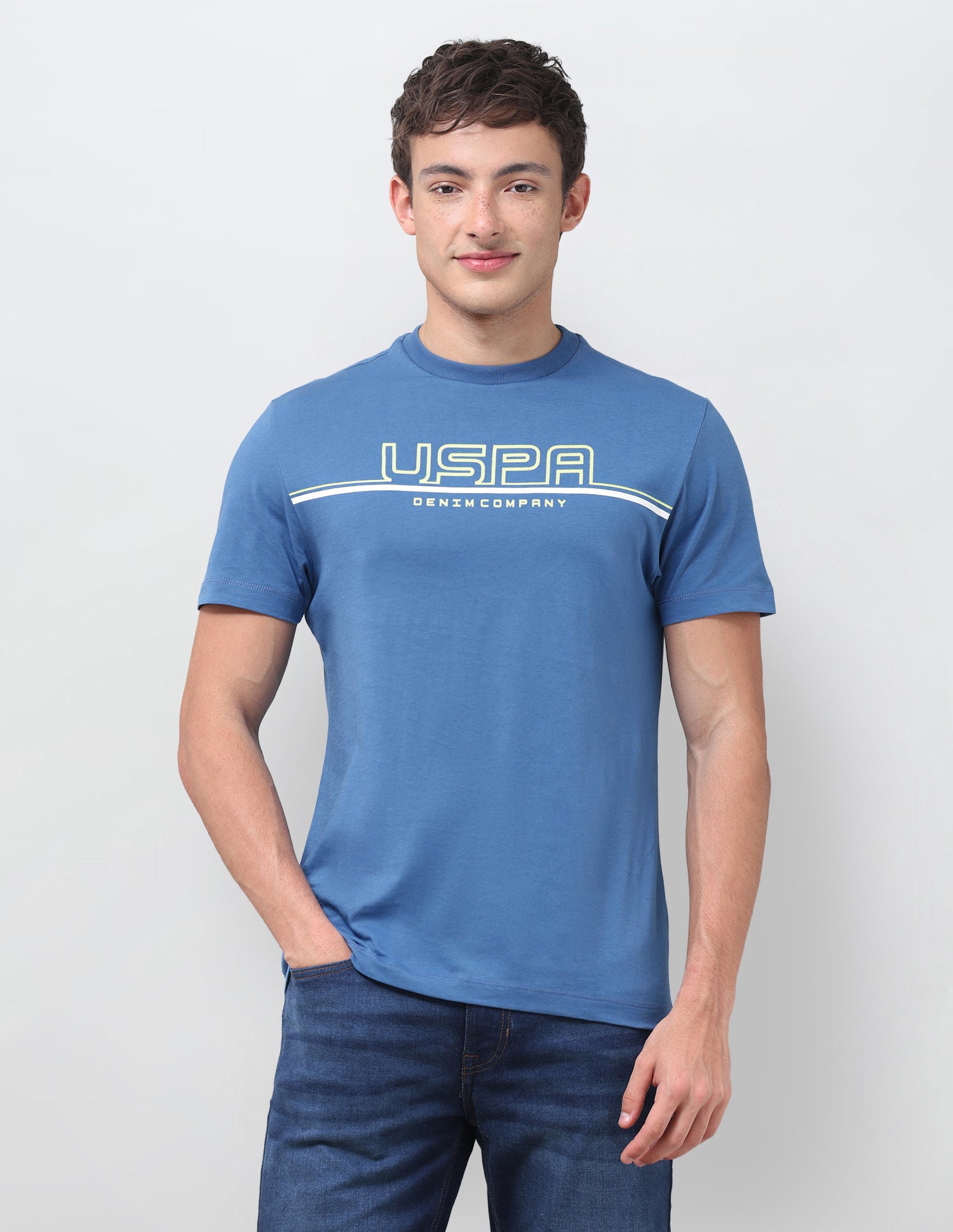Brand Printed Regular Fit T-Shirt Dark Blue - U.S. Polo Assn. India | Large
